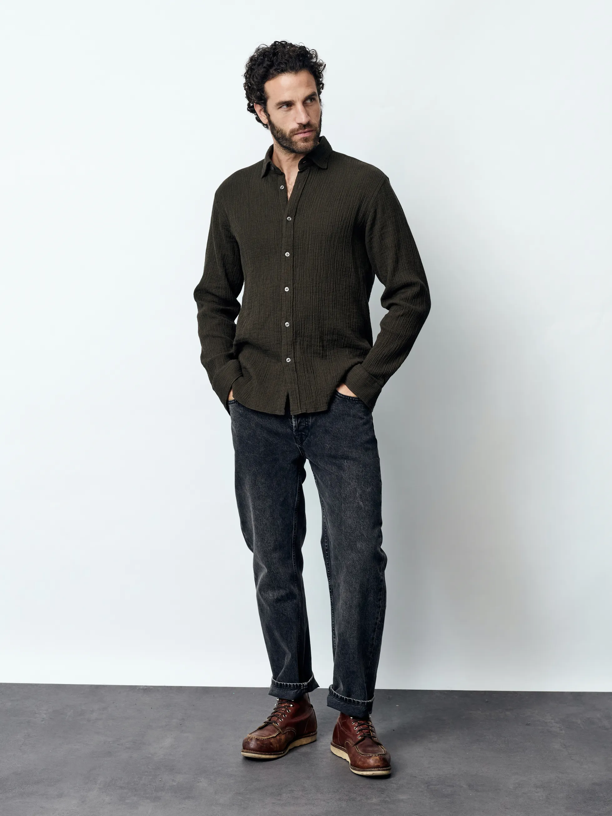 LUCA HBD - Langarm Herren Overshirt, gewebt
