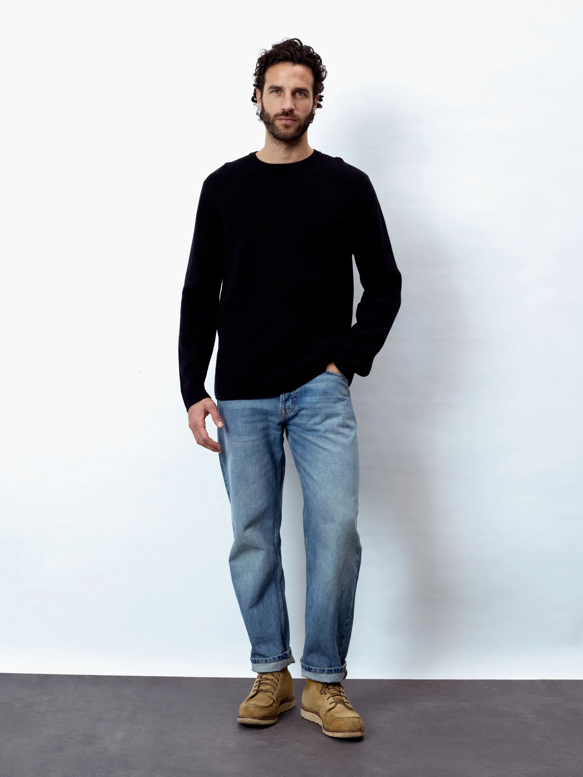 ROBERTO - Langarm Herrenpulover rundhals, gestrickt
