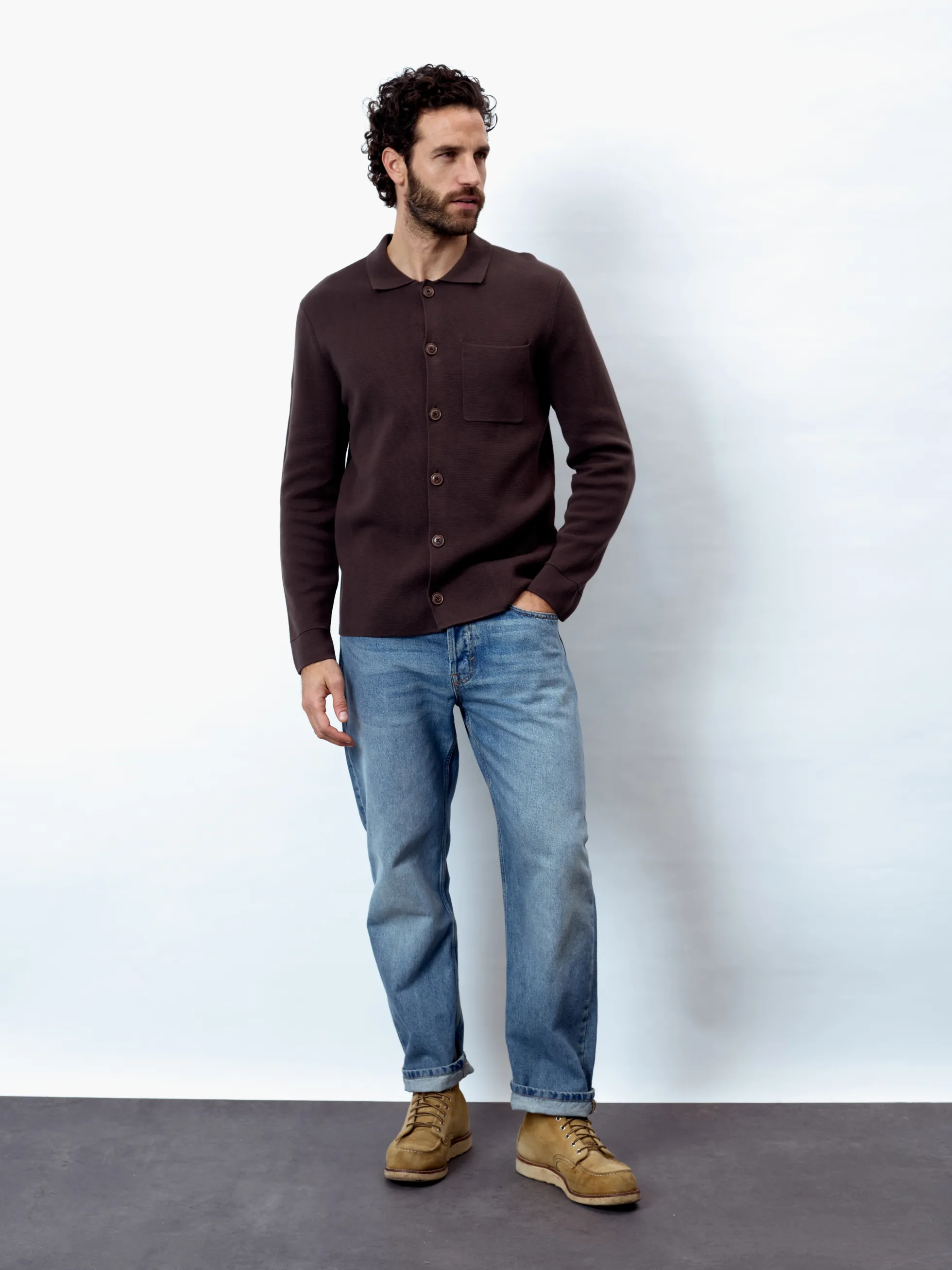 NICLAS - Langarm Herren Overshirt, gestrickt