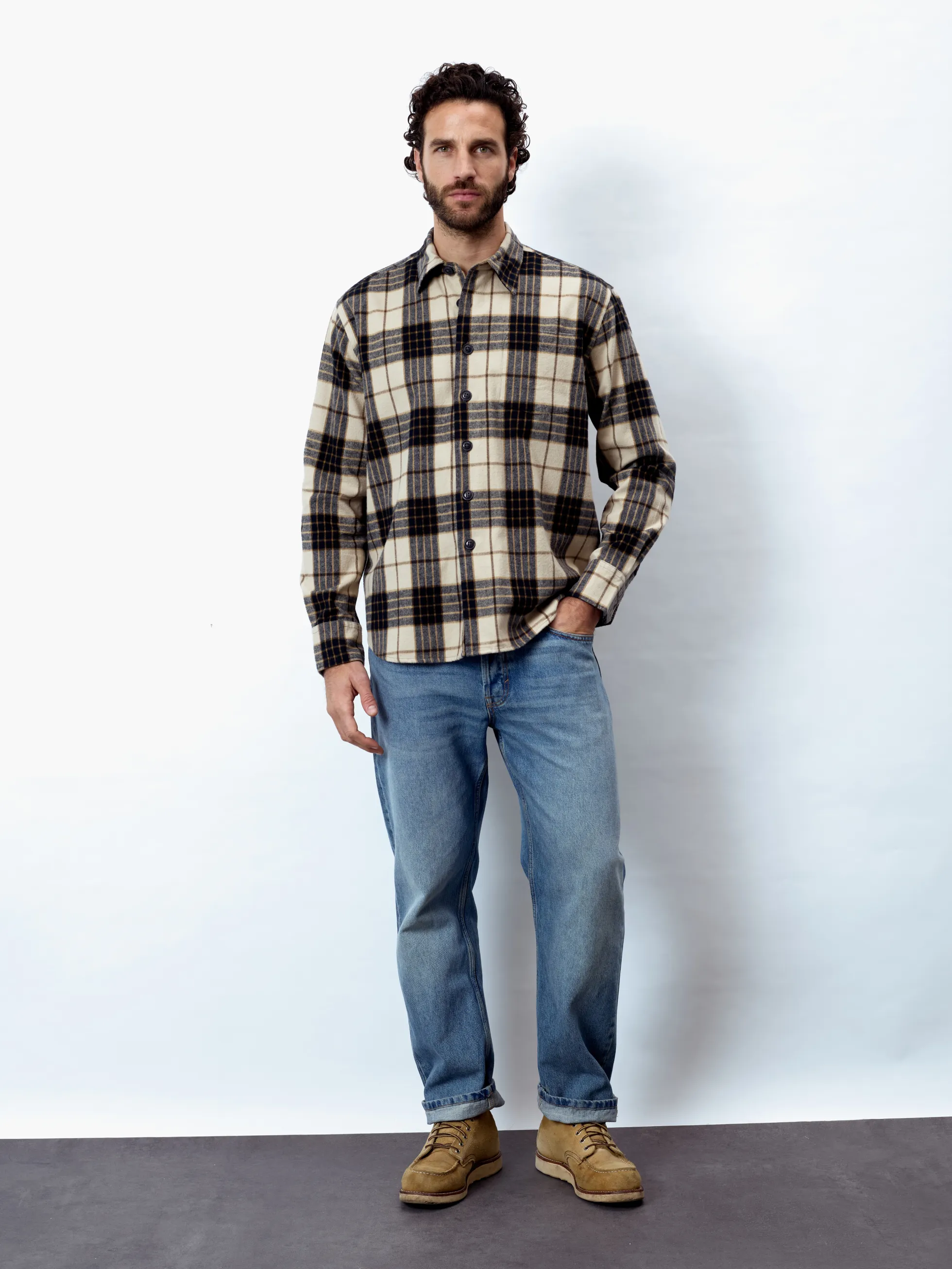FABIO - Langarm Herren Overshirt, gewebt
