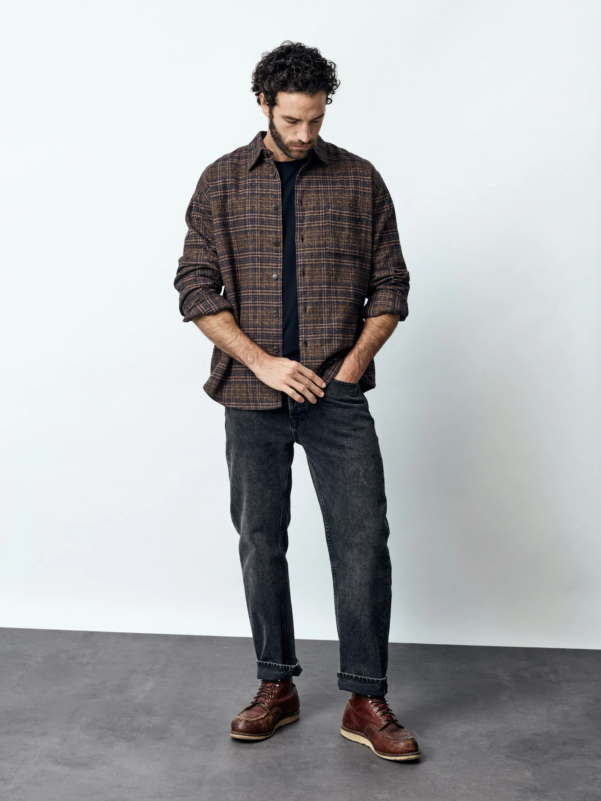 FABIO - Langarm Herren Overshirt, gewebt
