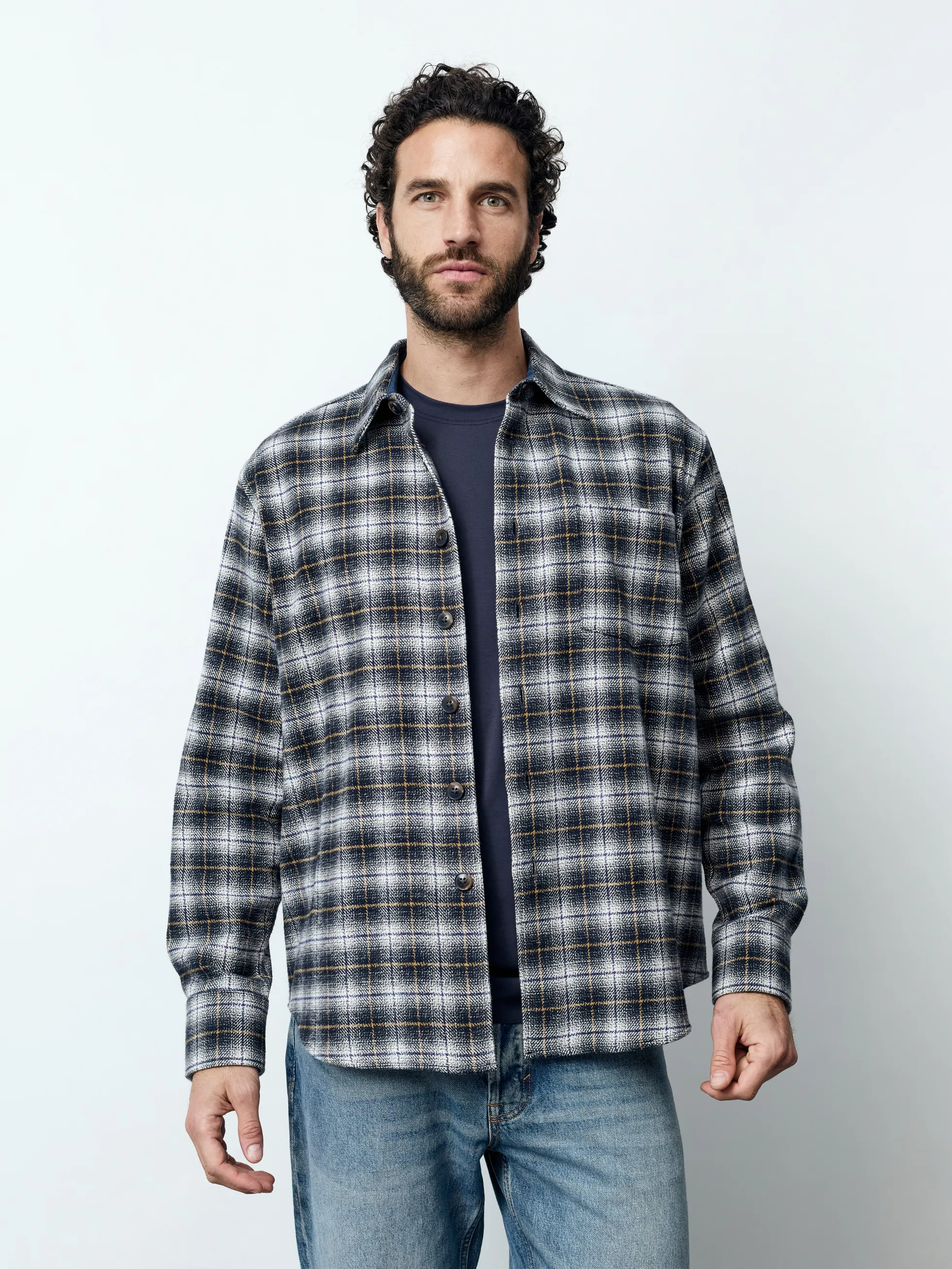 FABIO - Langarm Herren Overshirt, gewebt