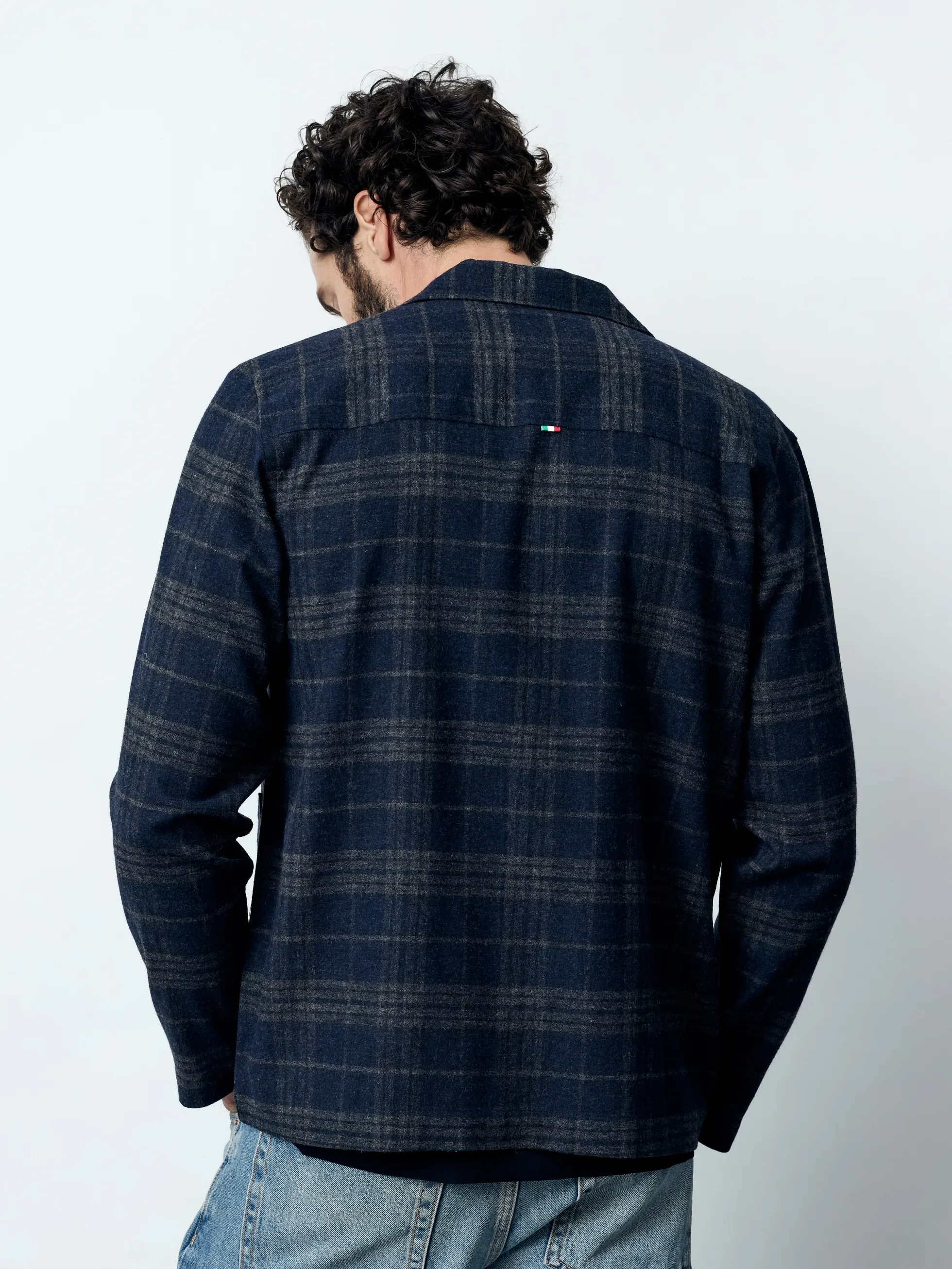 LORENZO - Langarm Herren Overshirt, gewebt