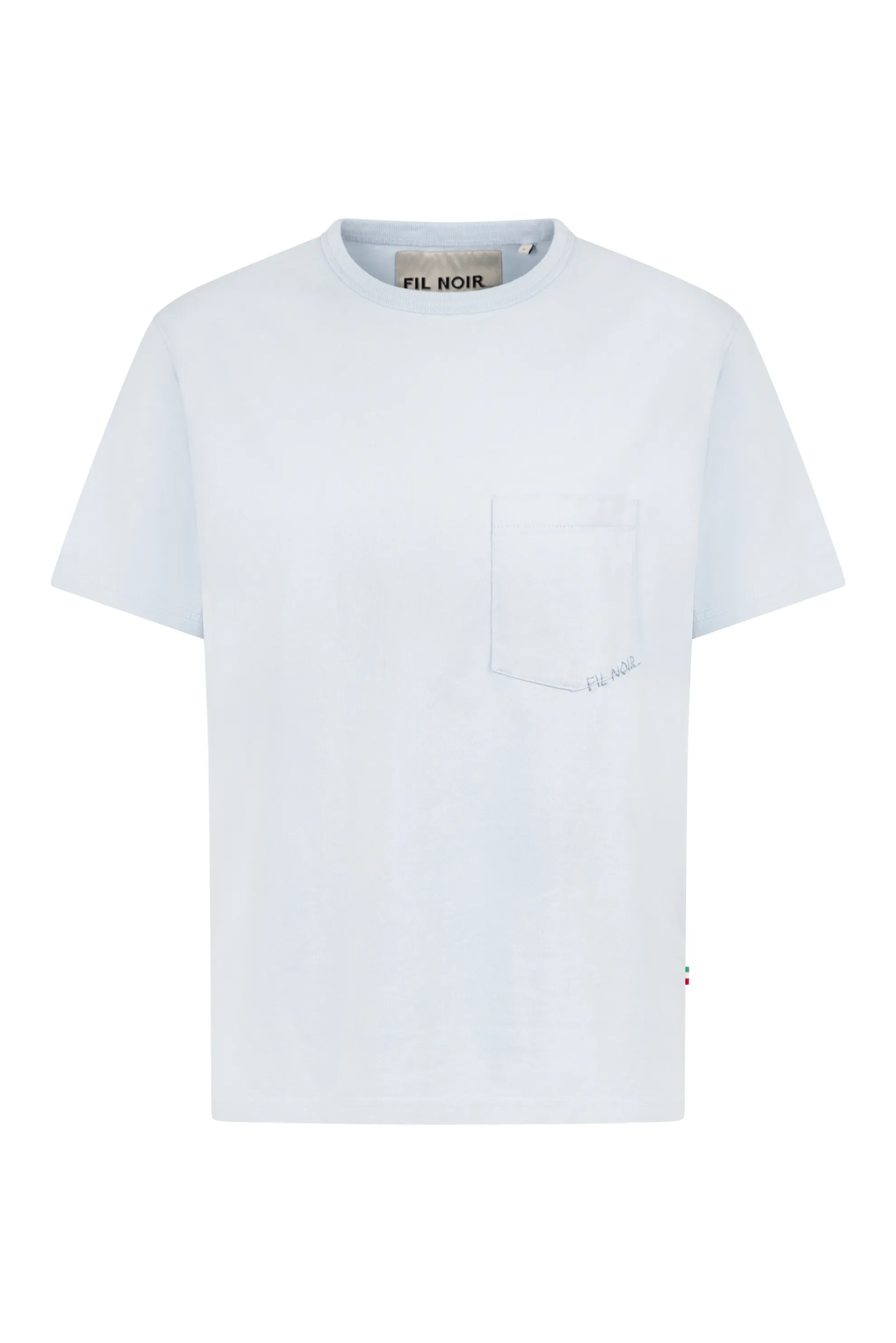 Rundhals T-Shirt, gestrickte - lightblue