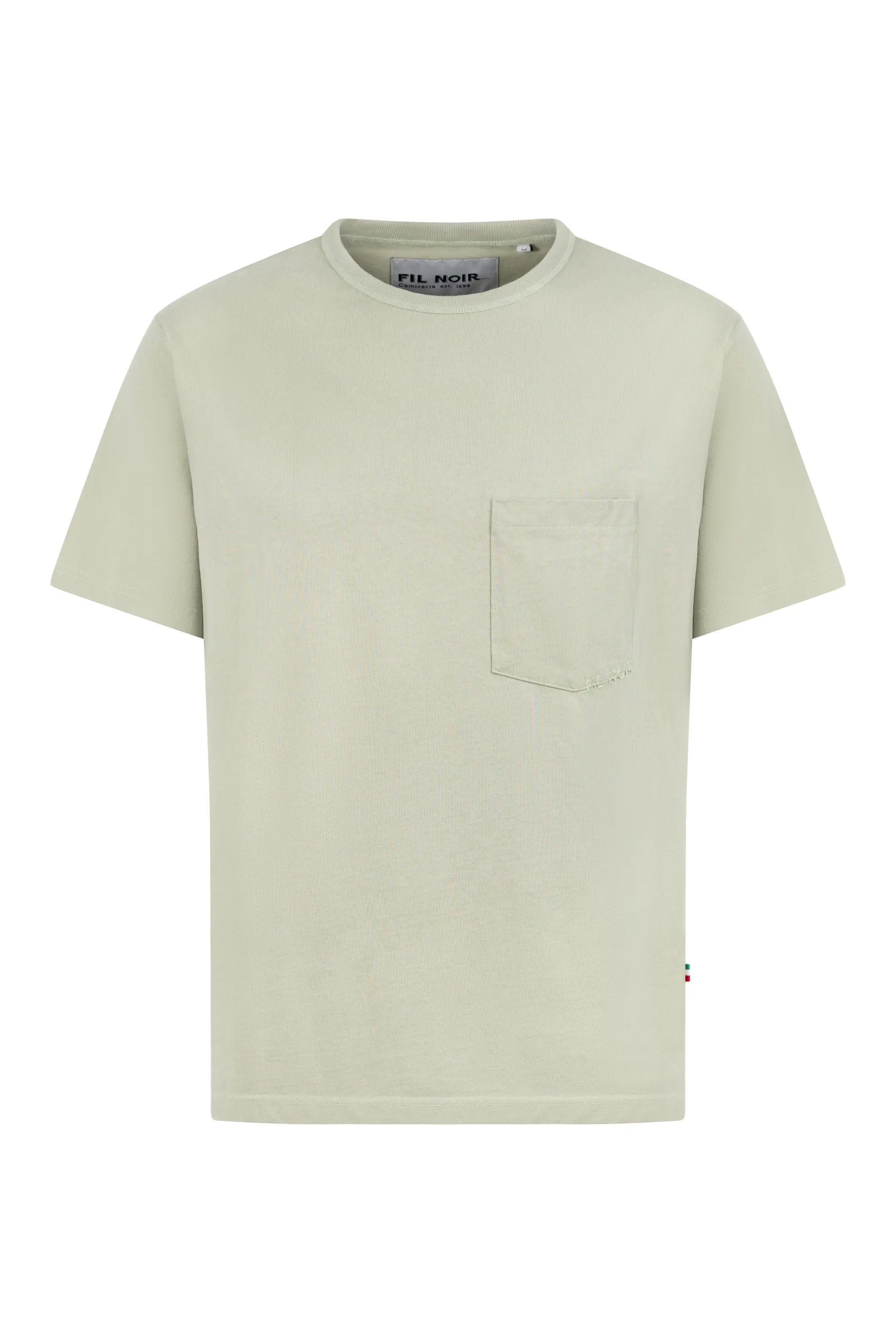 Rundhals T-Shirt, gestrickt - greenery