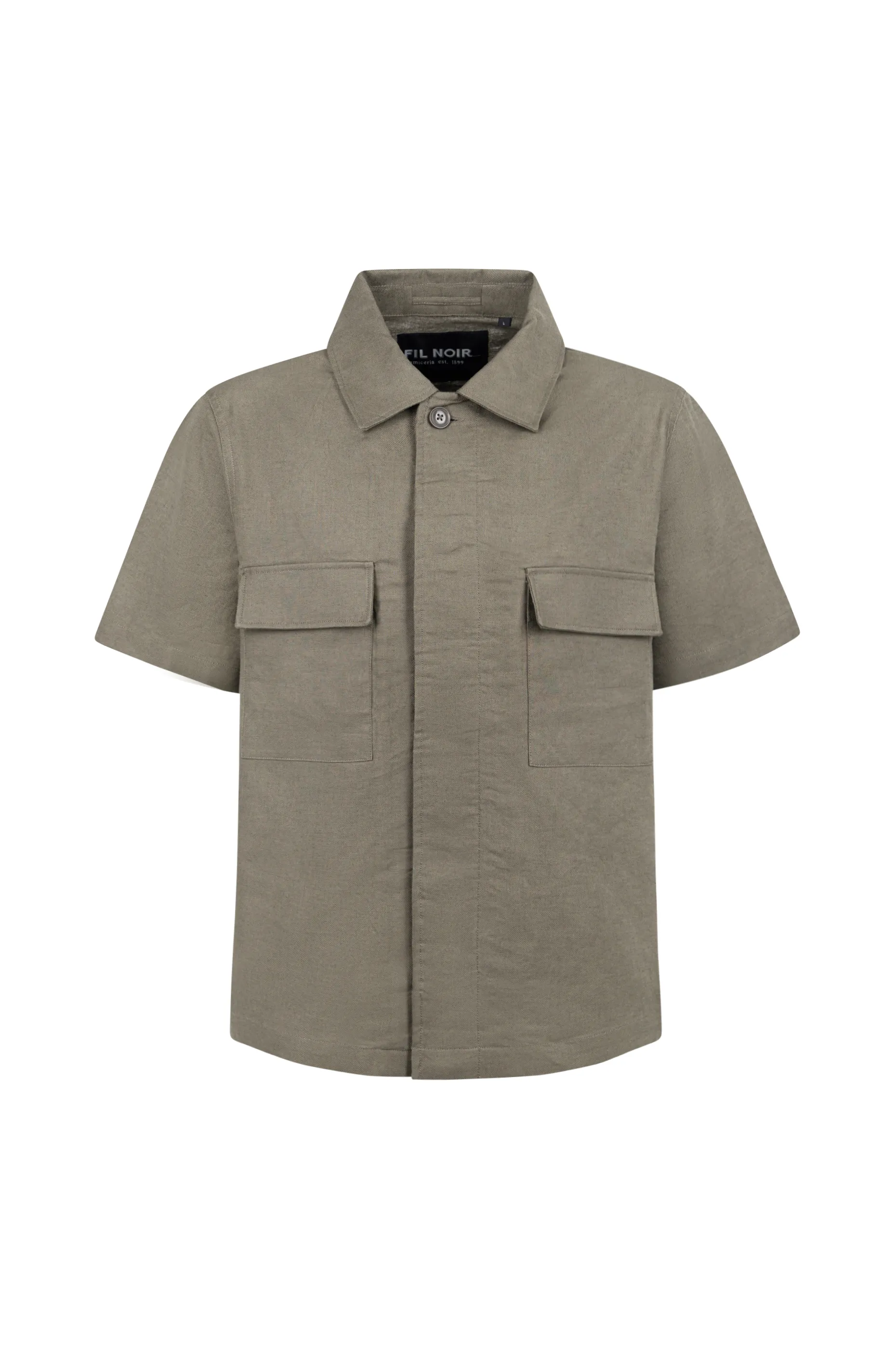 MASSIMO, 1/1-Arm Herren Overshirt, gewebt - khaki