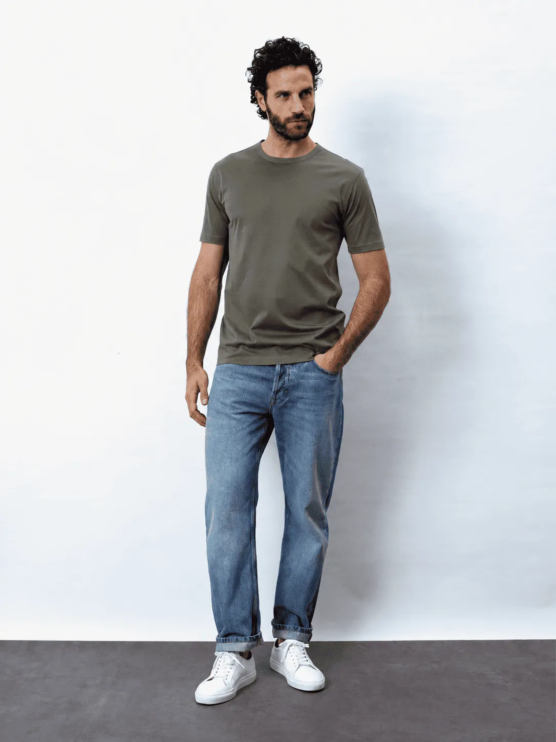 RENÉ - NOS, Kurzarm Herren T-Shirt, Rundhals, gestrickt
