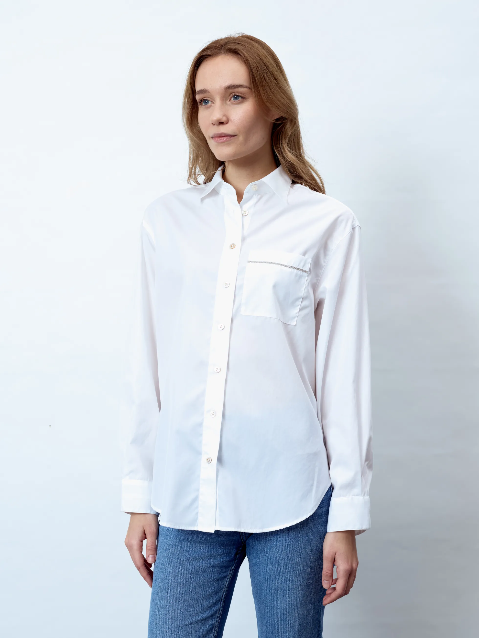 JANINE - Langarm Damenbluse, gewebt
