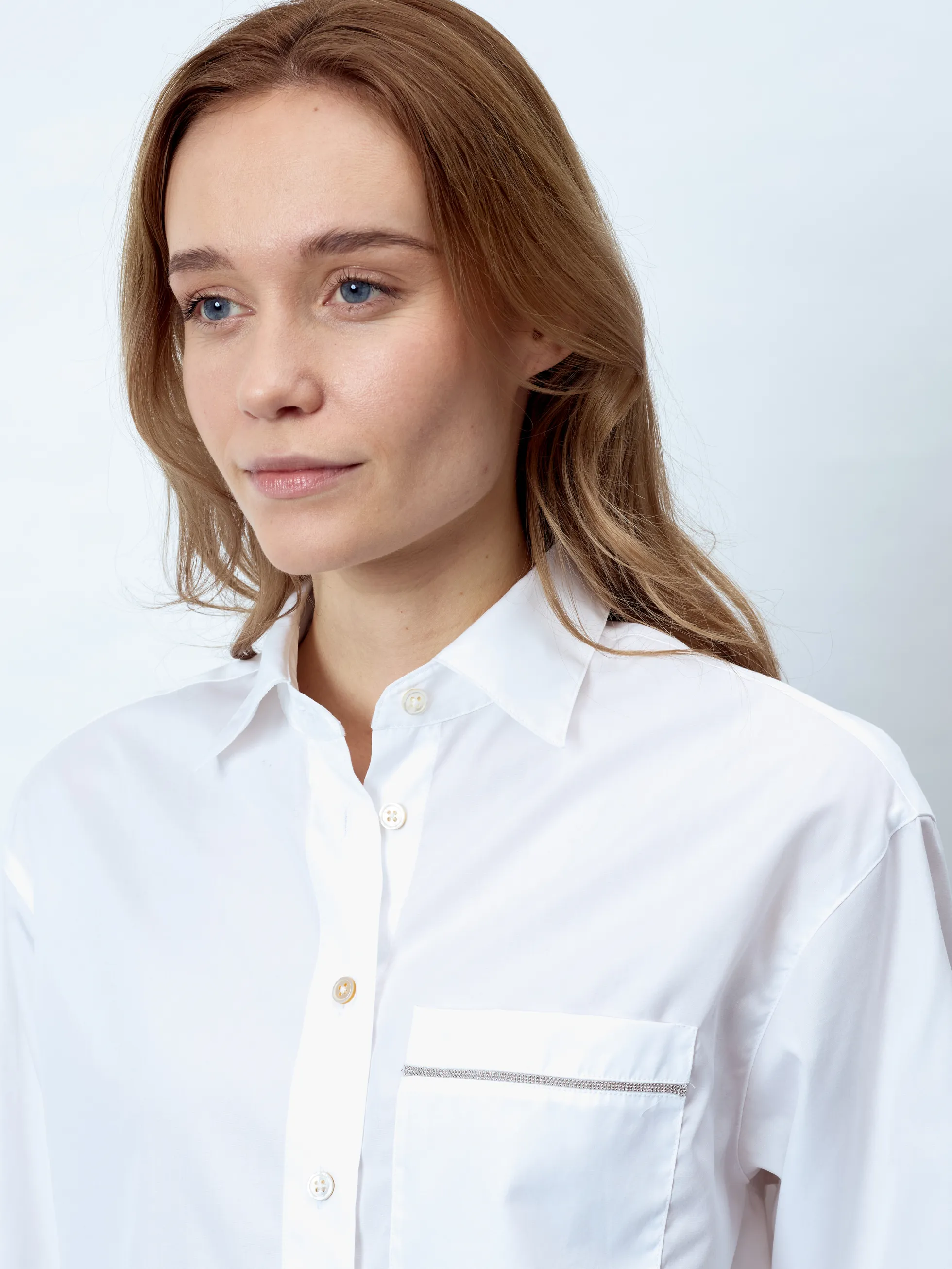 JANINE - Langarm Damenbluse, gewebt