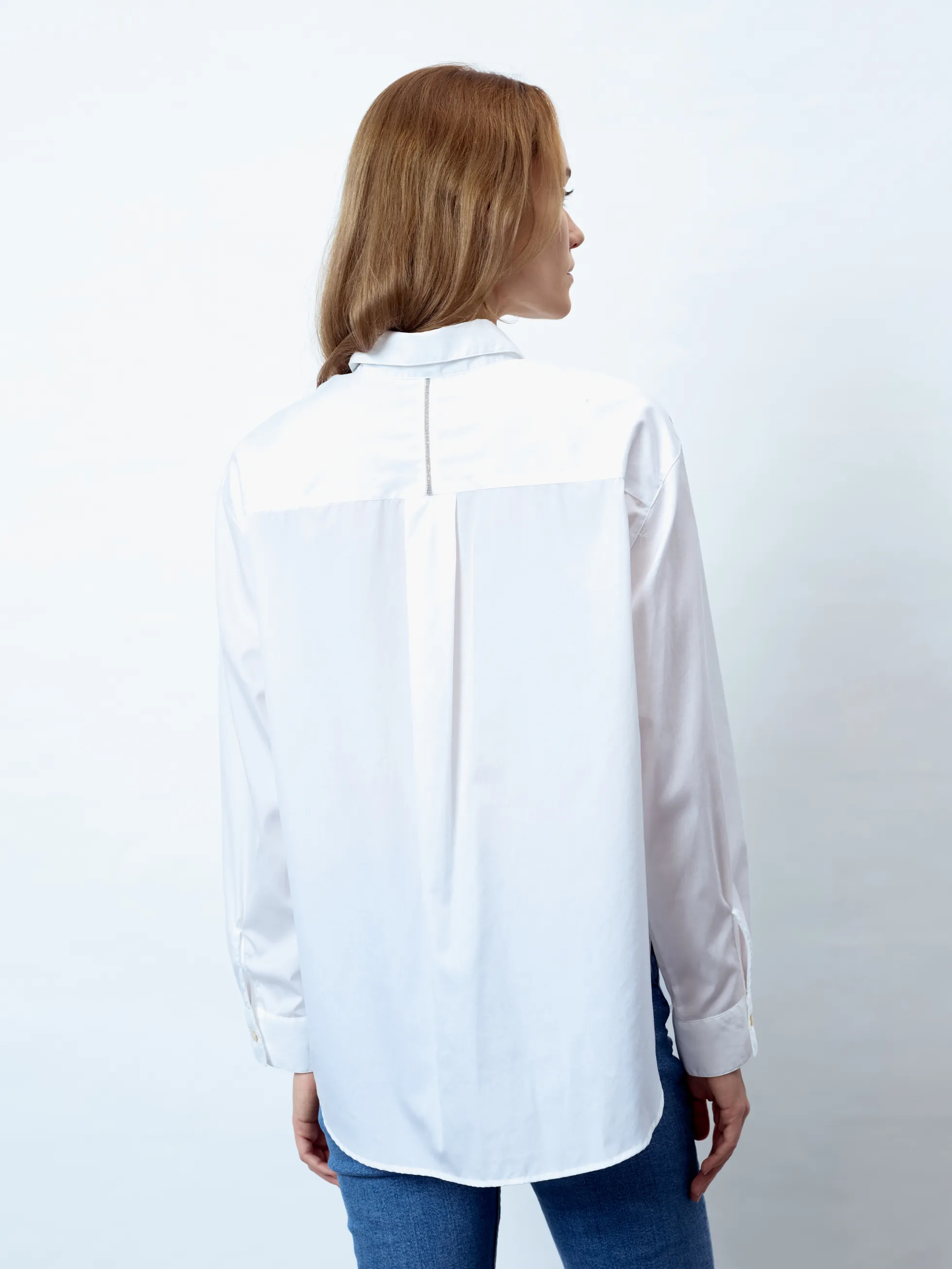 JANINE - Langarm Damenbluse, gewebt