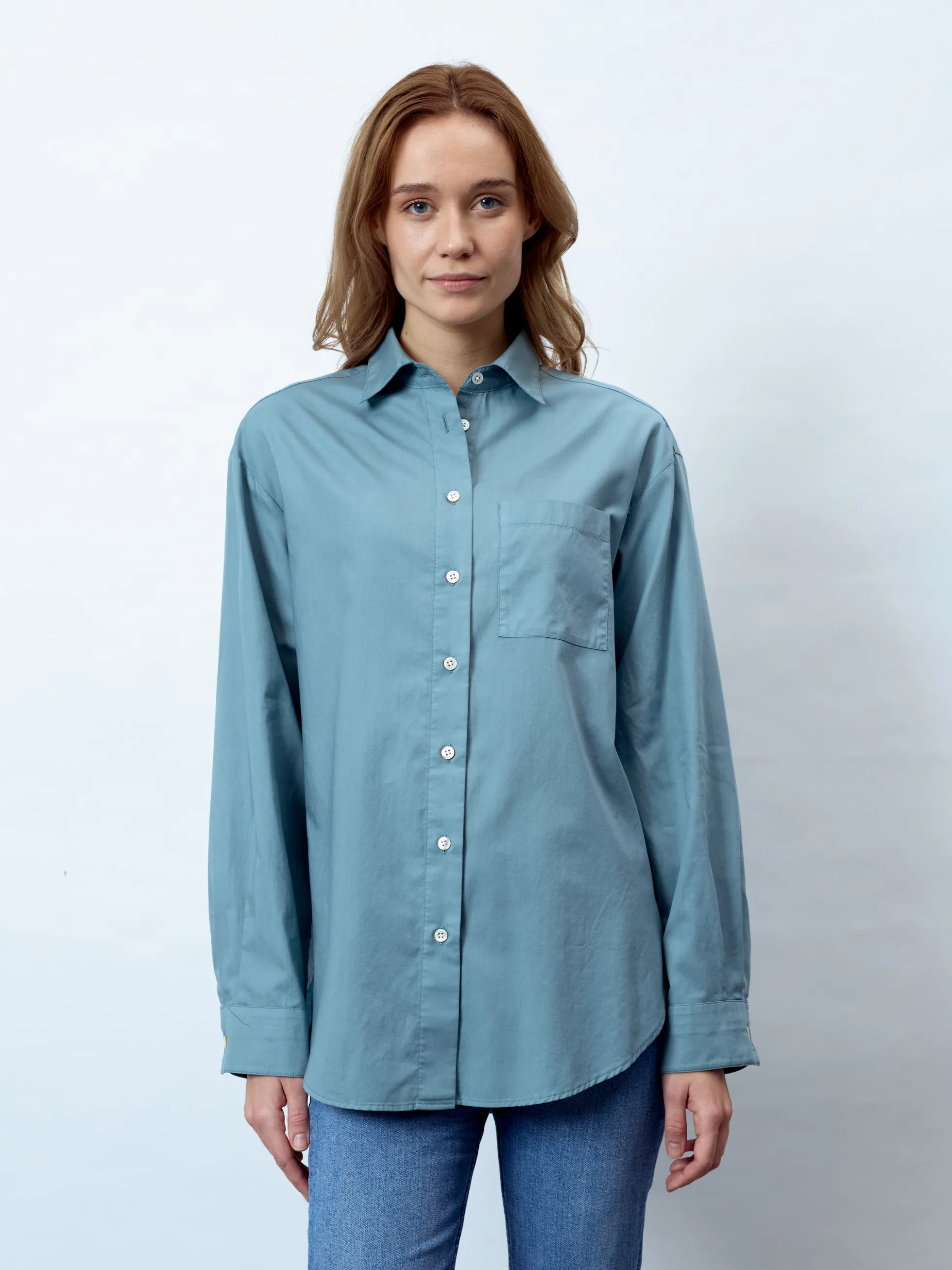 JANINE - Langarm Damenbluse, gewebt