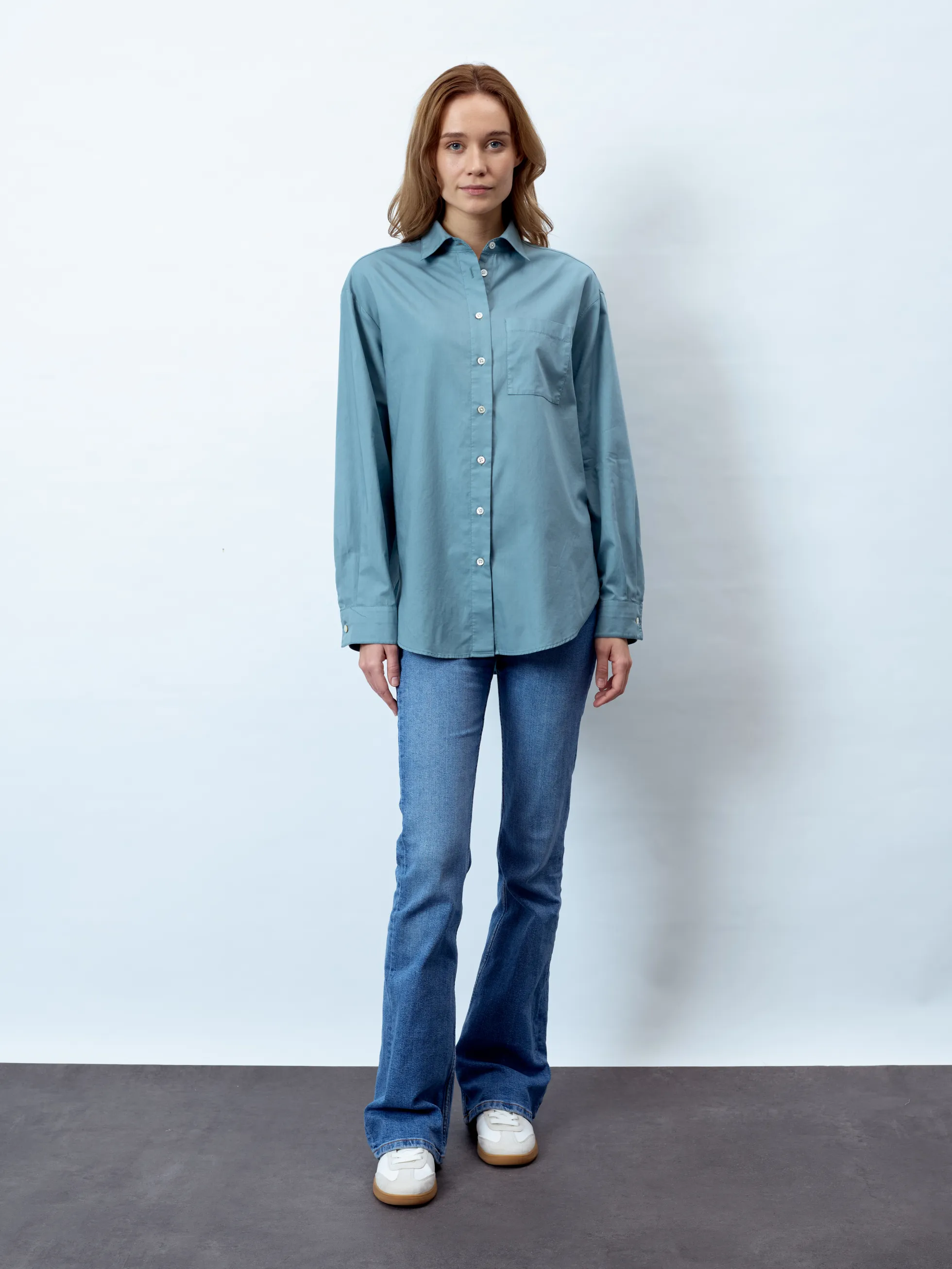 JANINE - Langarm Damenbluse, gewebt