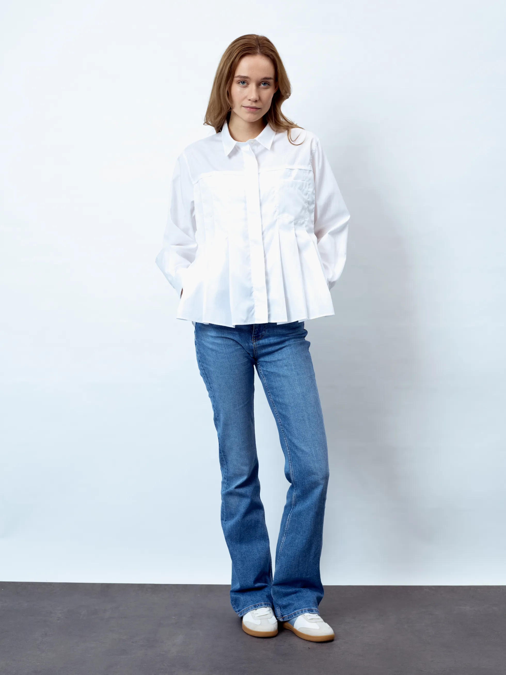 ANNETTE - Langarm Damenbluse, gewebt