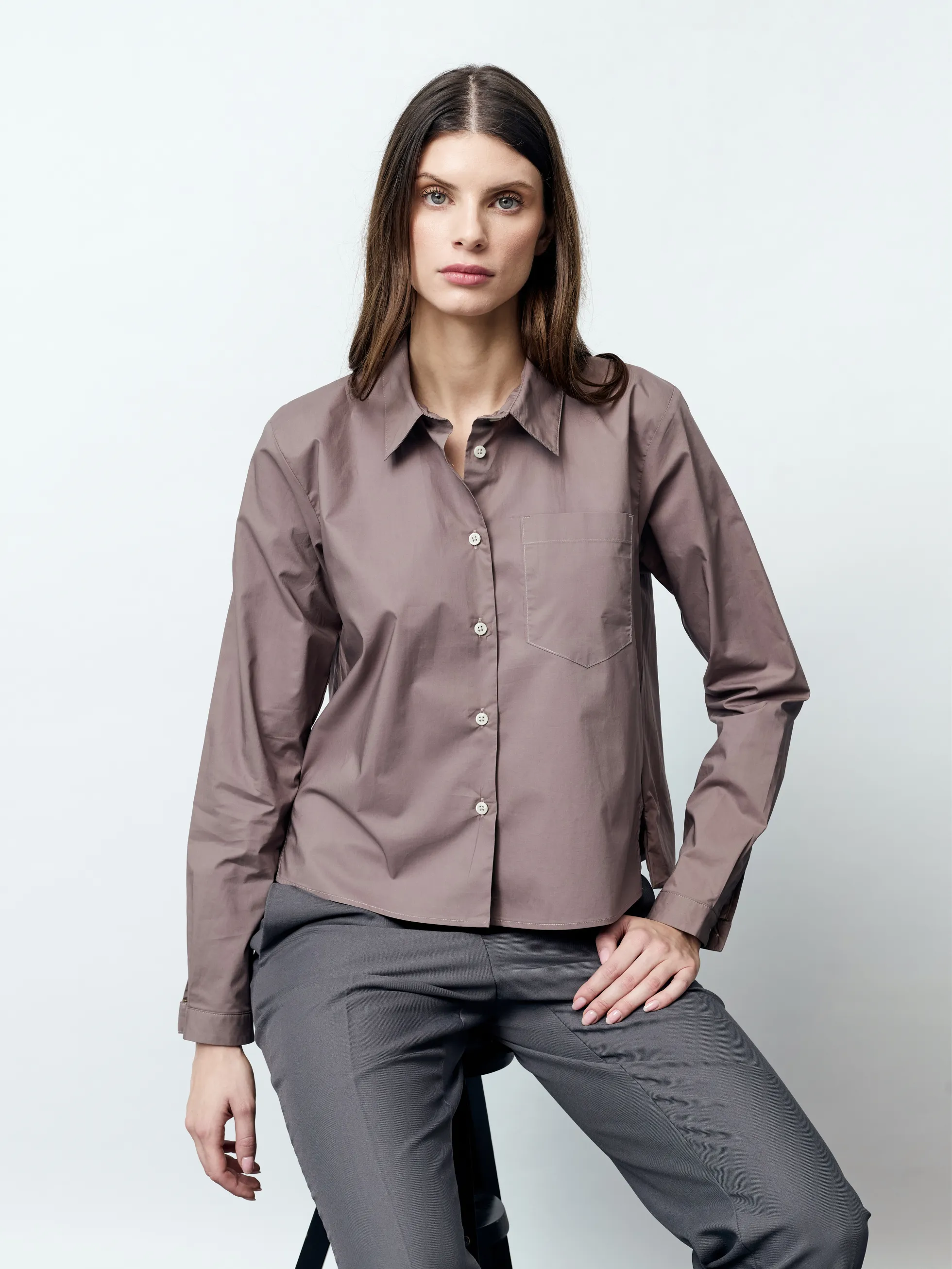 MALIN - Langarm Damenbluse,gewebt