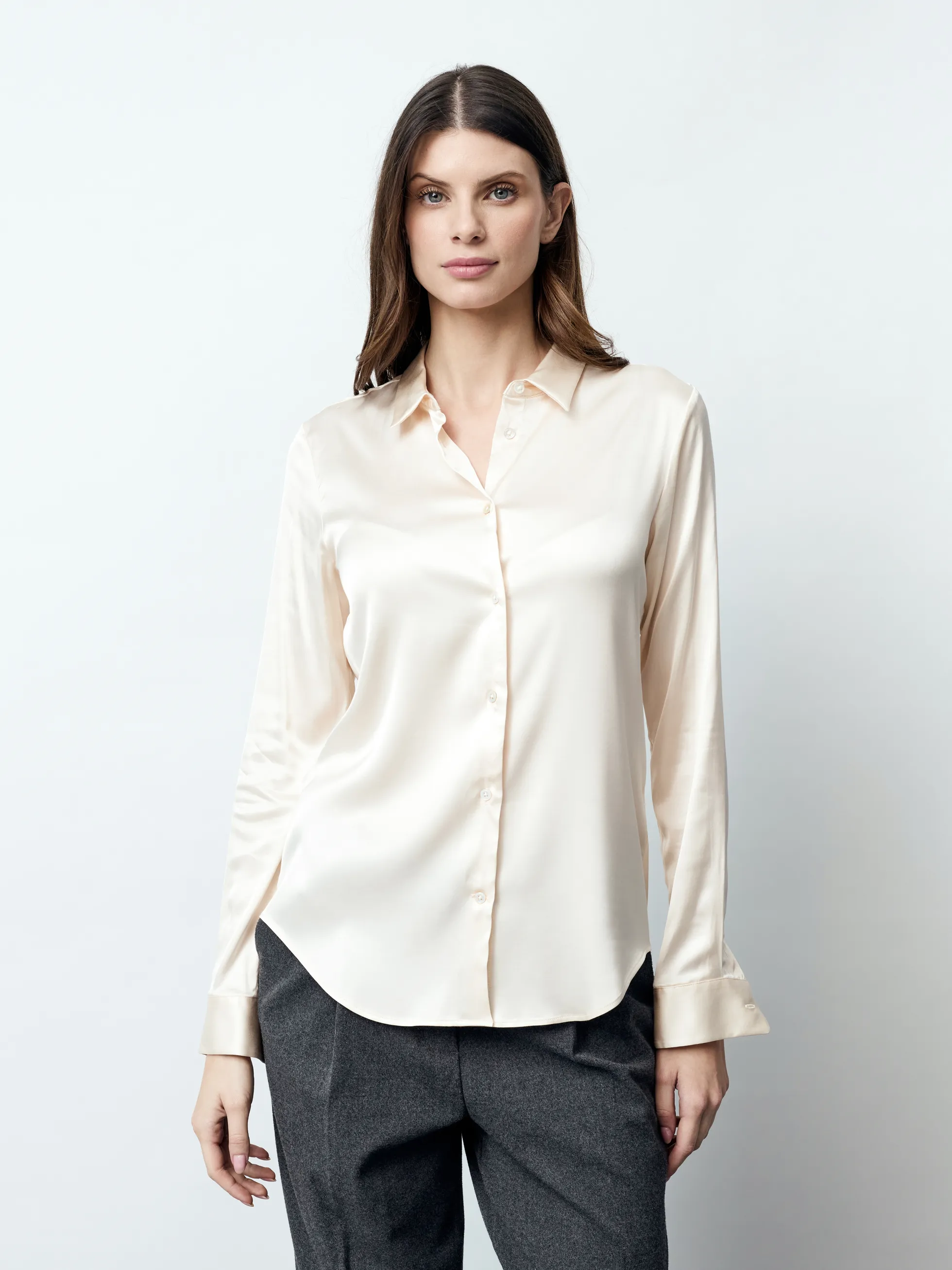 ADRIANA - Langarm Damenbluse, gewebt