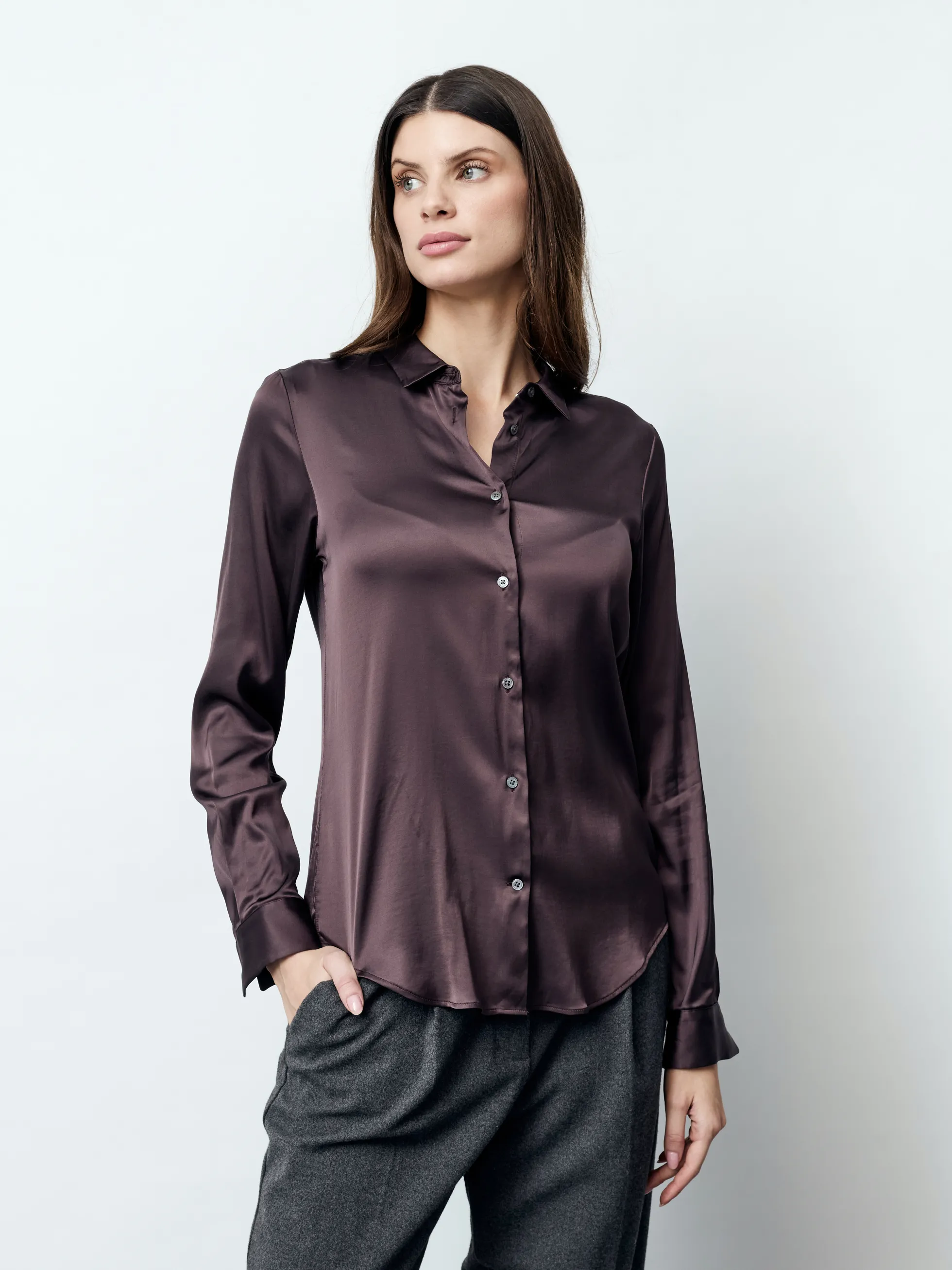 ADRIANA - Langarm Damenbluse, gewebt