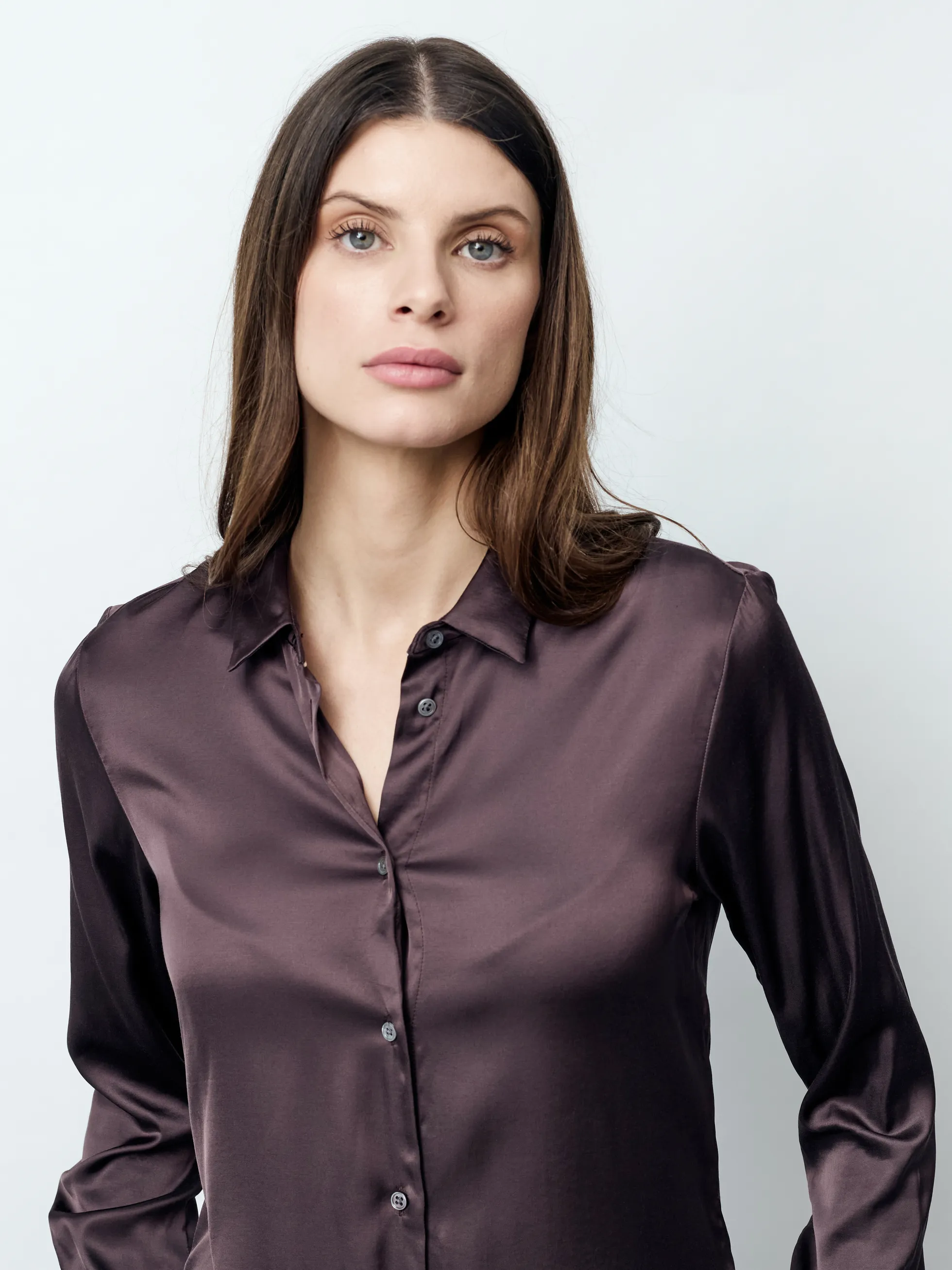 ADRIANA - Langarm Damenbluse, gewebt