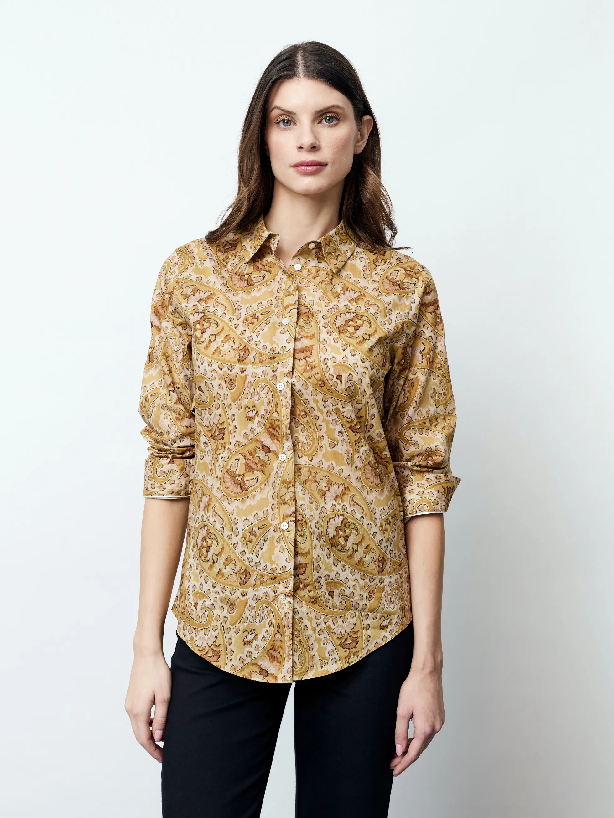 ADRIANA - Langarm Damenbluse, gewebt