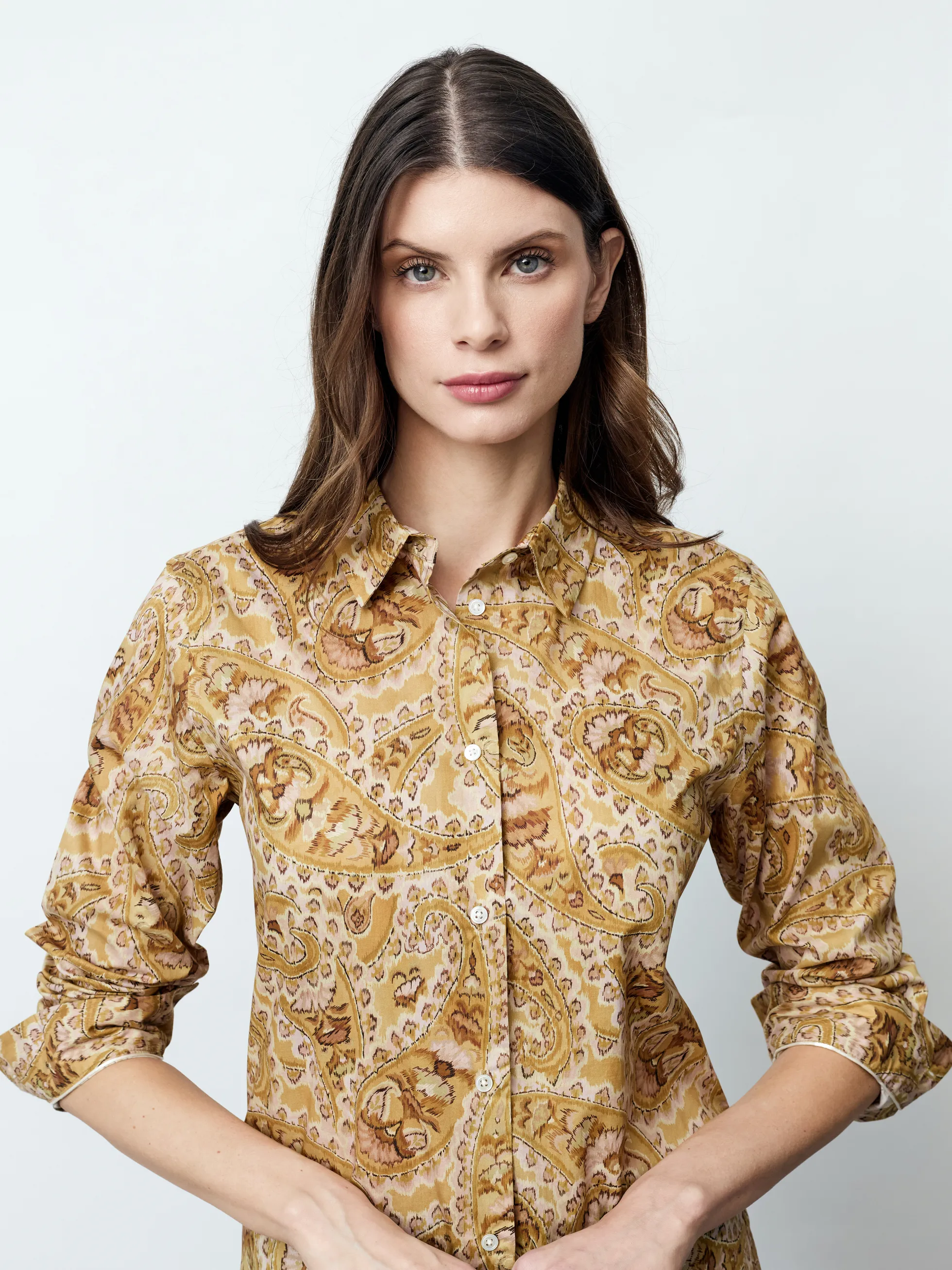 ADRIANA - Langarm Damenbluse, gewebt