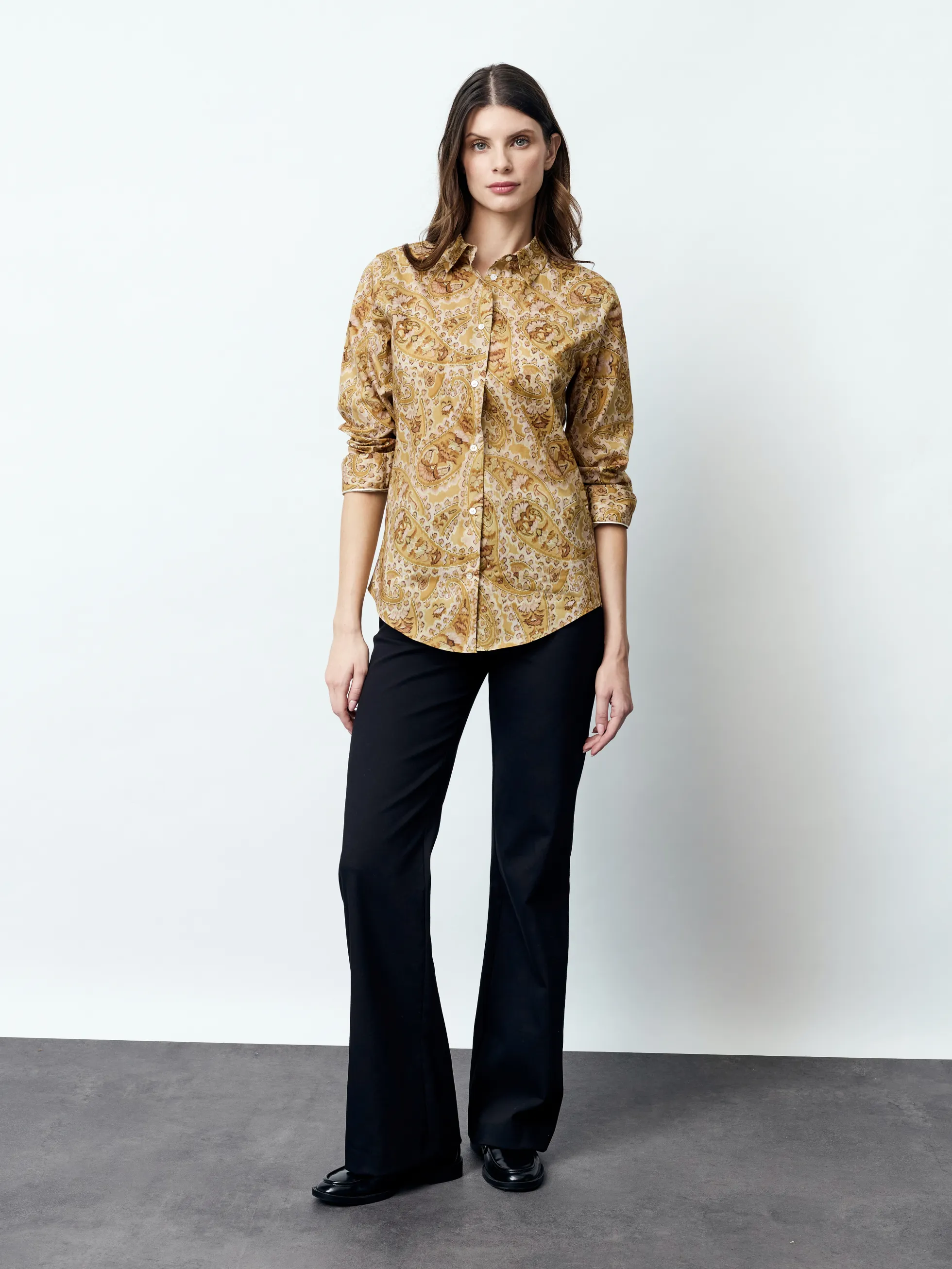 ADRIANA - Langarm Damenbluse, gewebt
