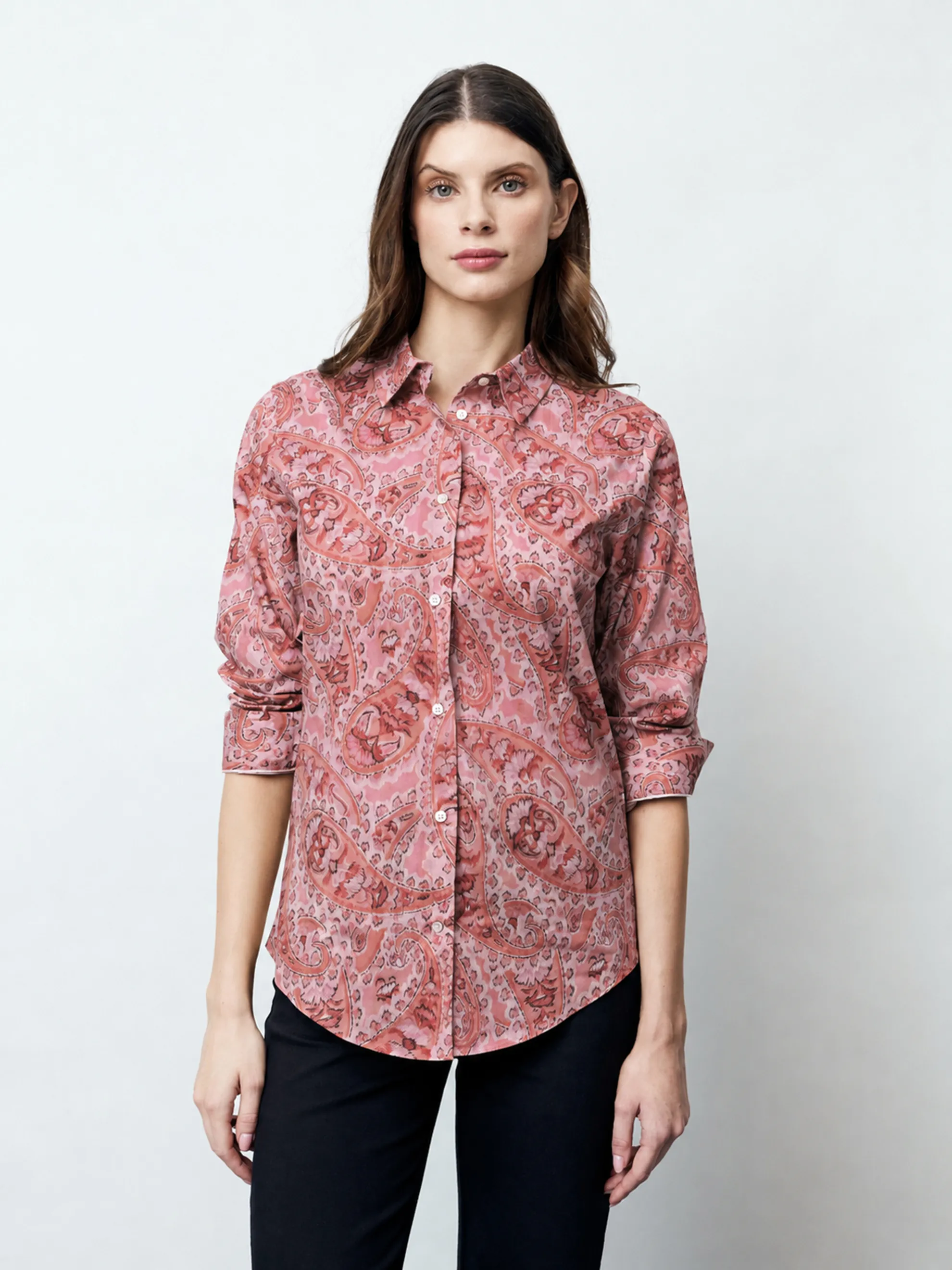 ADRIANA - Langarm Damenbluse, gewebt
