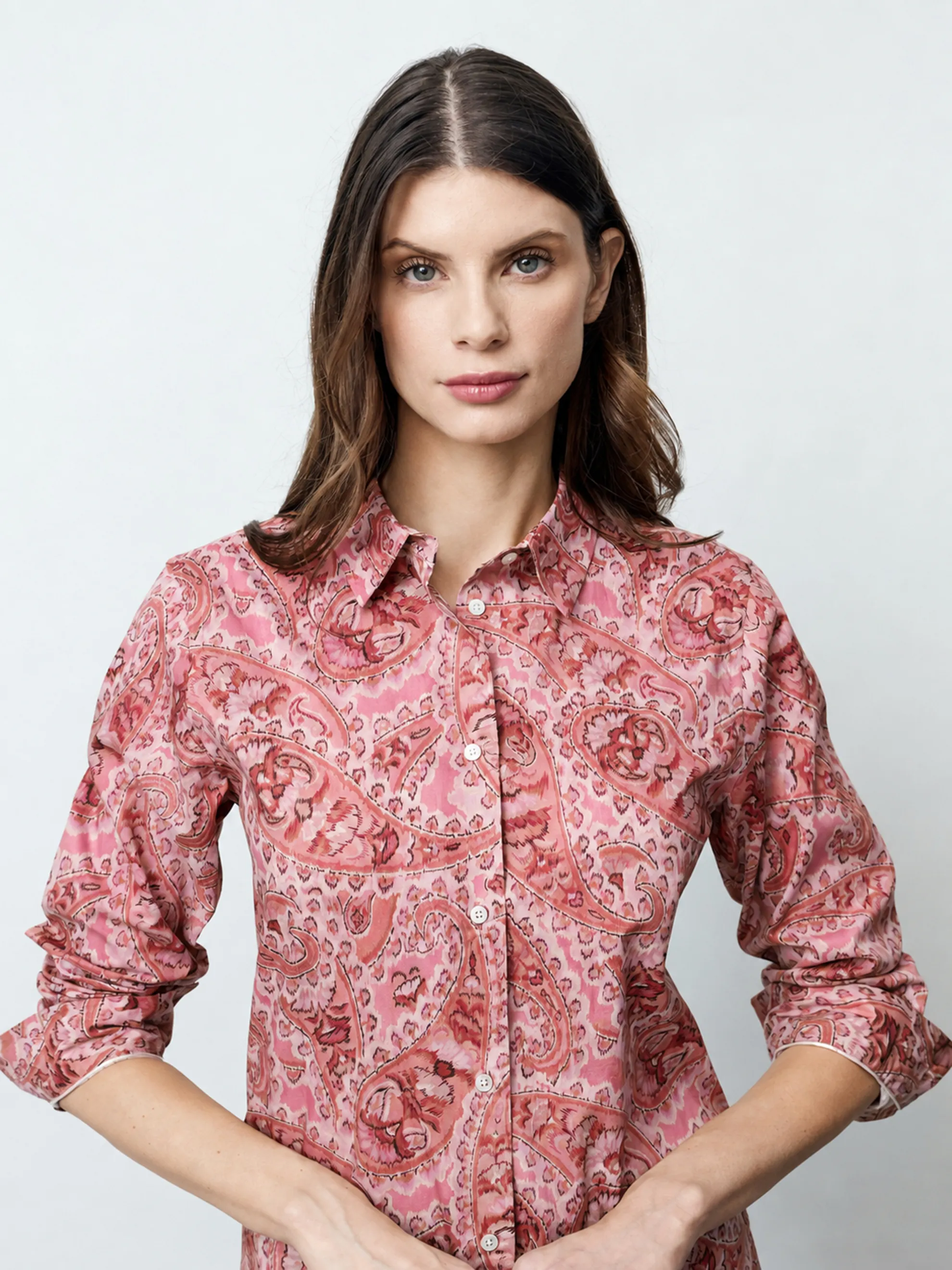 ADRIANA - Langarm Damenbluse, gewebt