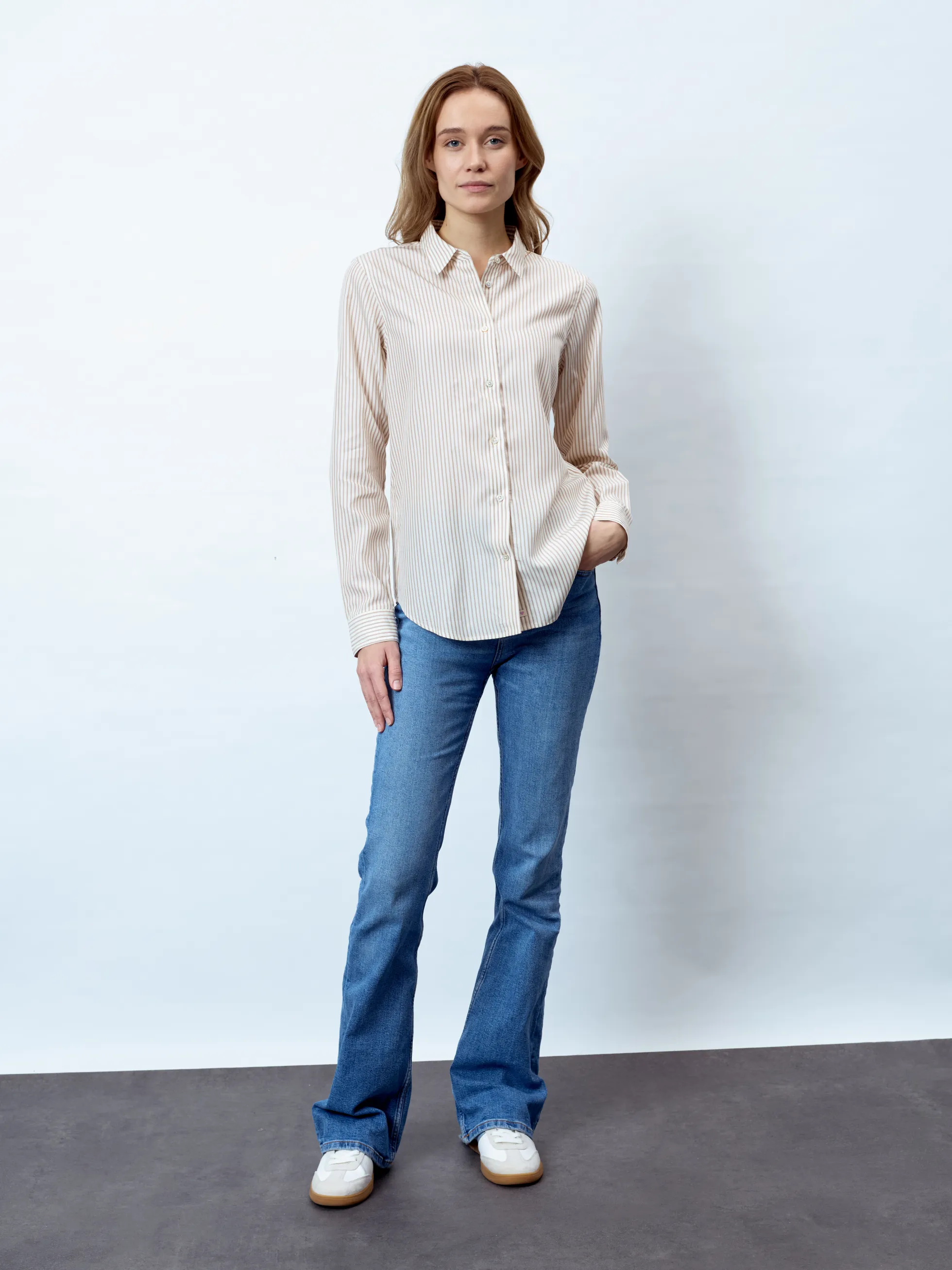 ADRIANA - Langarm Damenbluse,gewebt