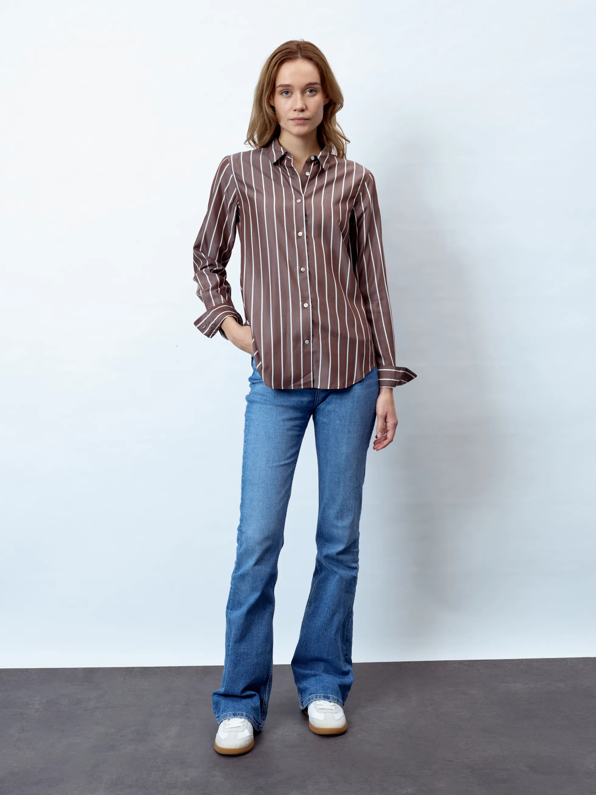 ADRIANA - Langarm Damenbluse,gewebt