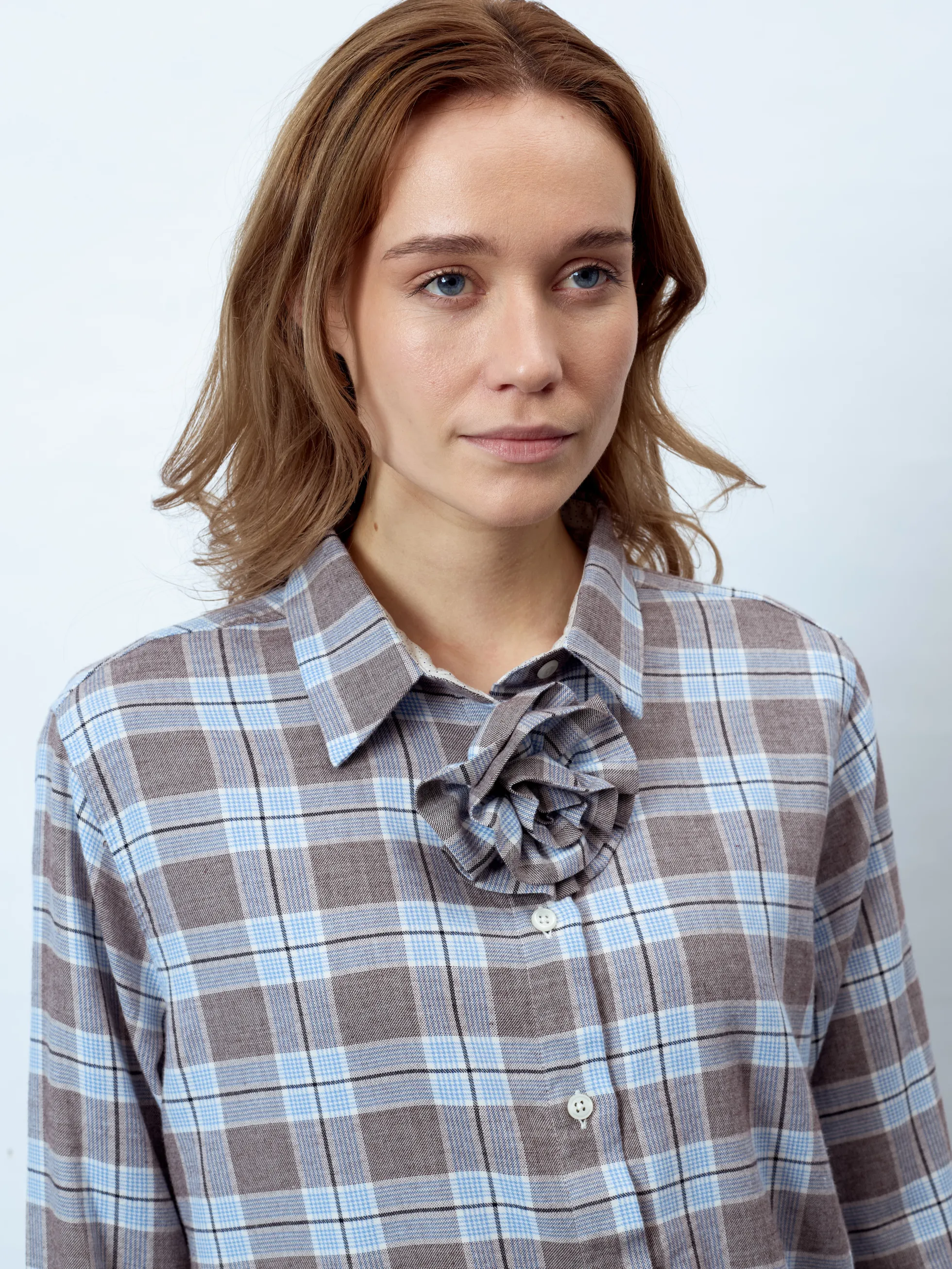 LARA - Langarm Damenbluse, gewebt