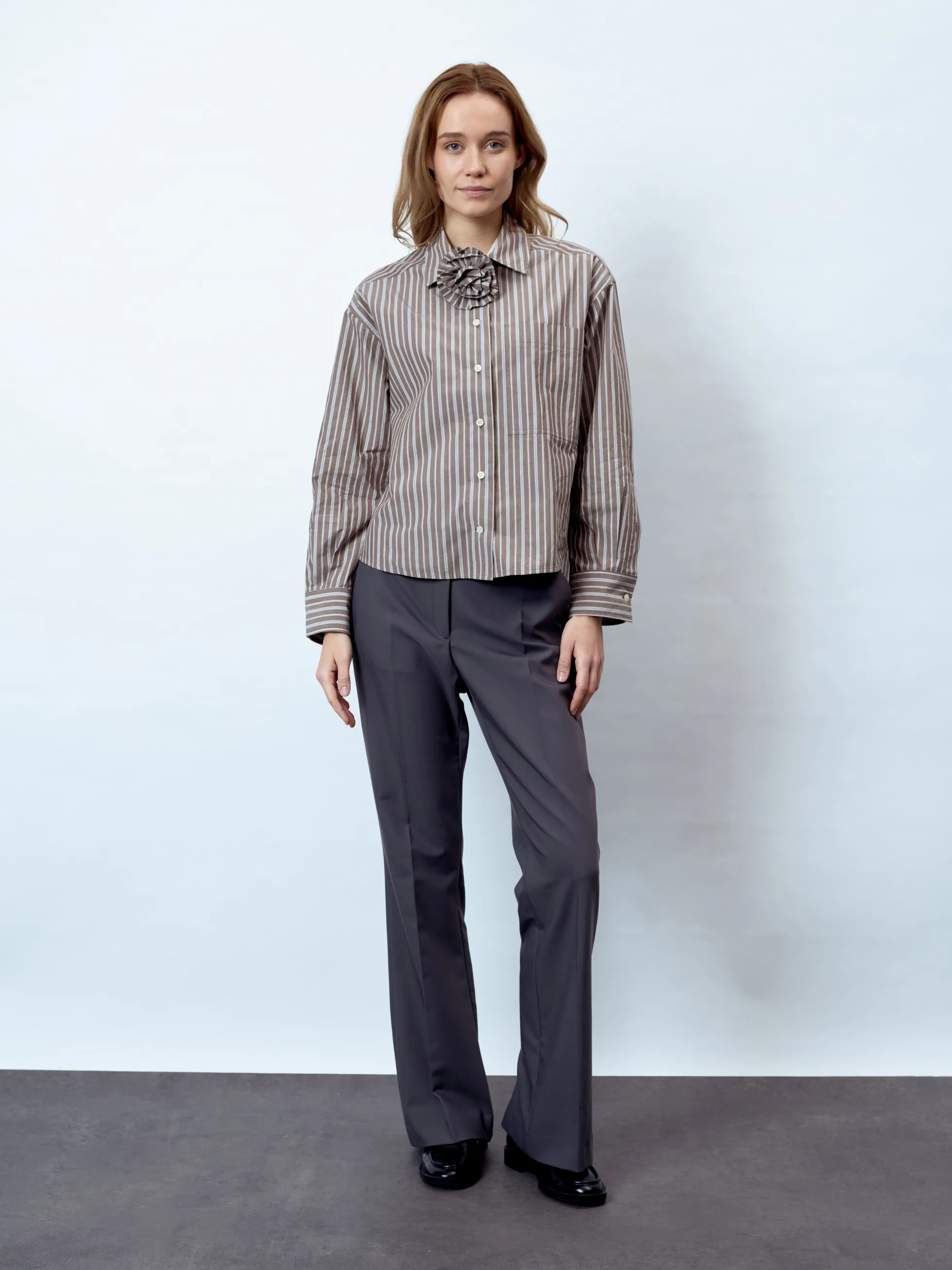 MILA - Langarm Damenbluse, gewebt
