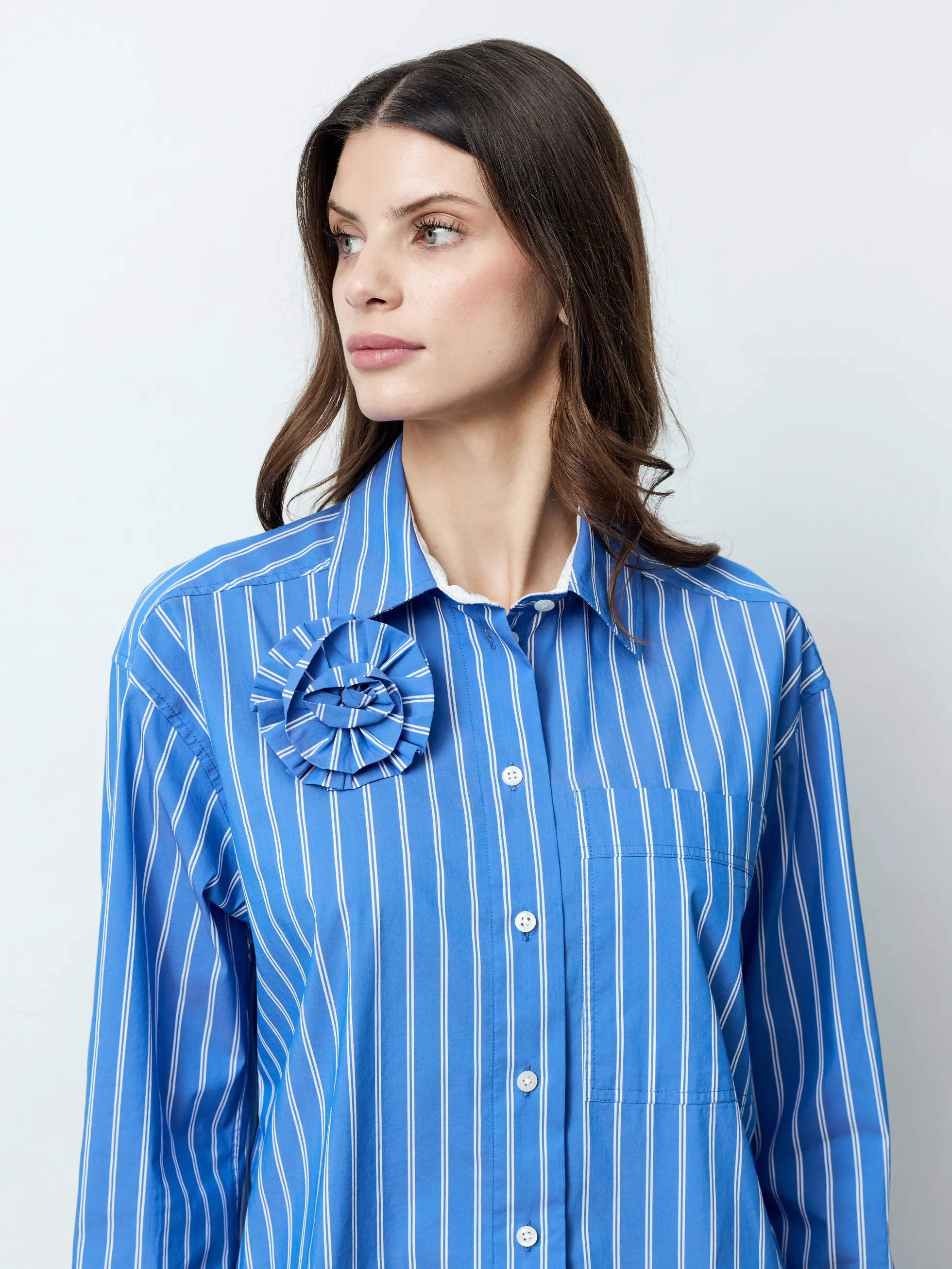 MILA - Langarm Damenbluse, gewebt