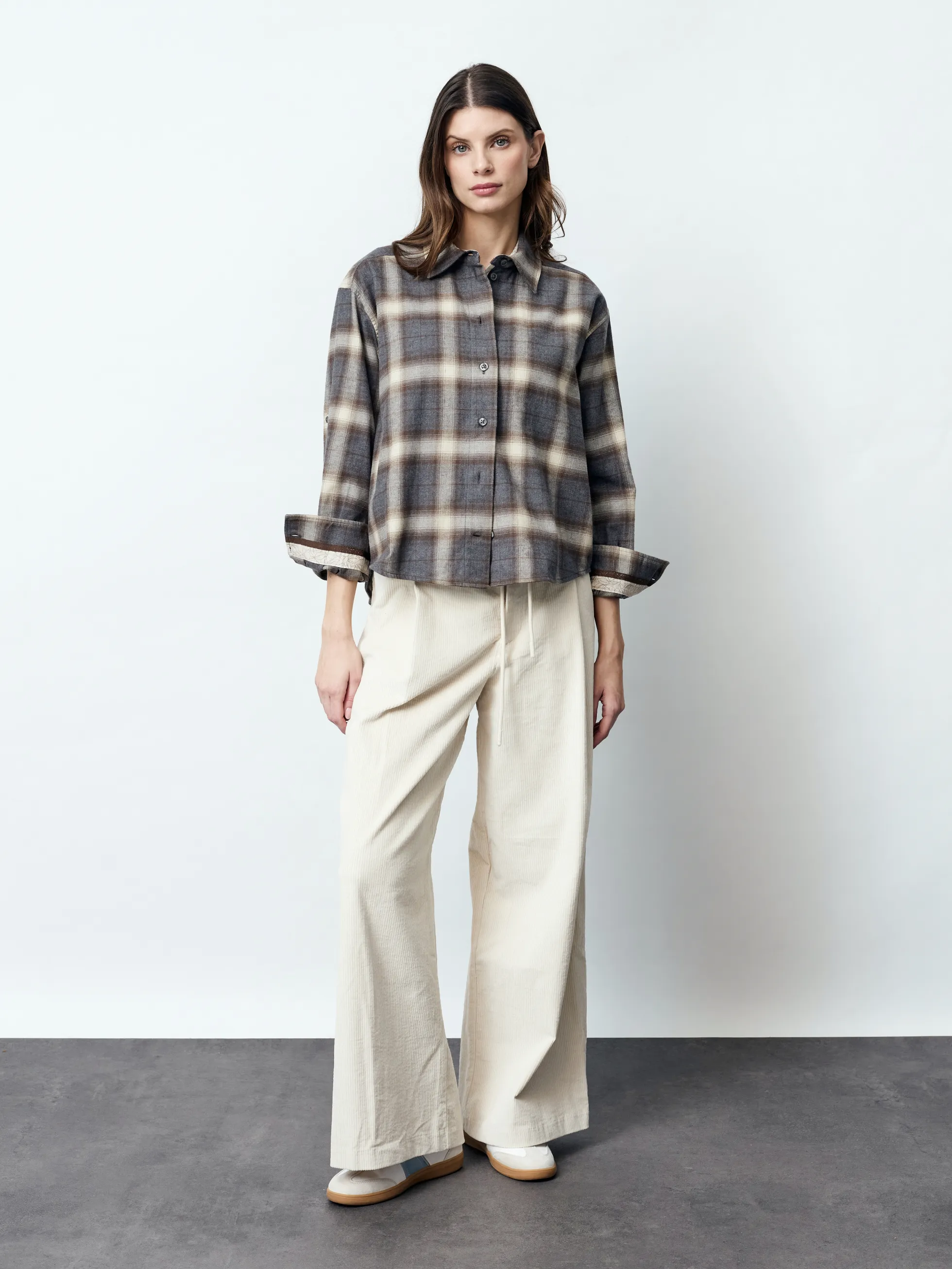 MILA - Langarm Damenbluse,gewebt