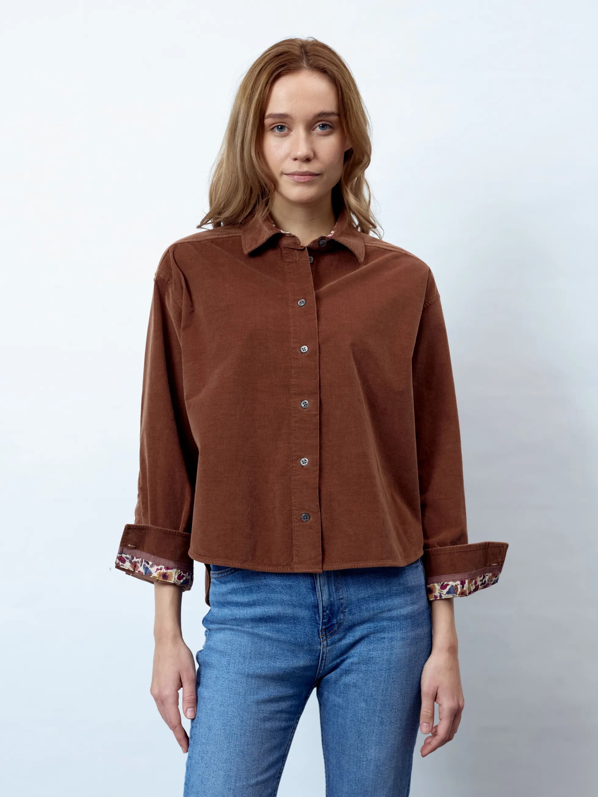 MILA - Langarm Damenbluse,gewebt