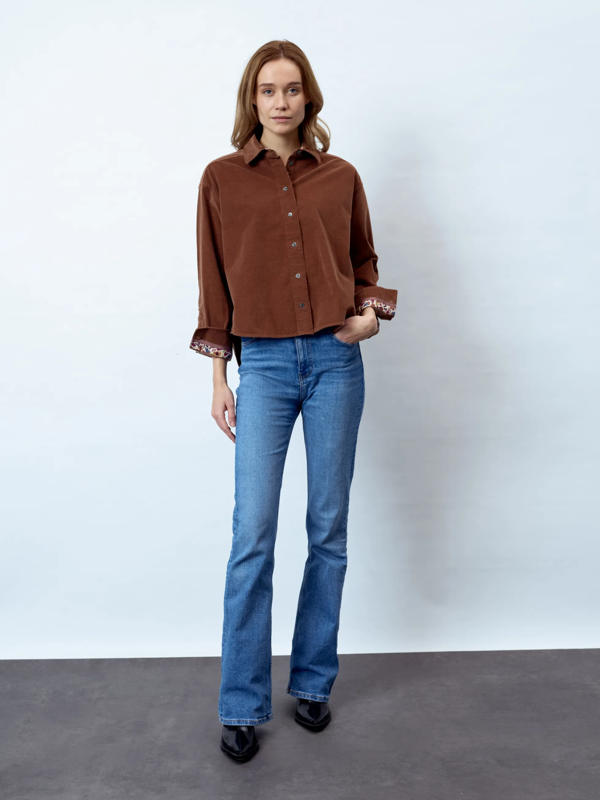 MILA - Langarm Damenbluse,gewebt
