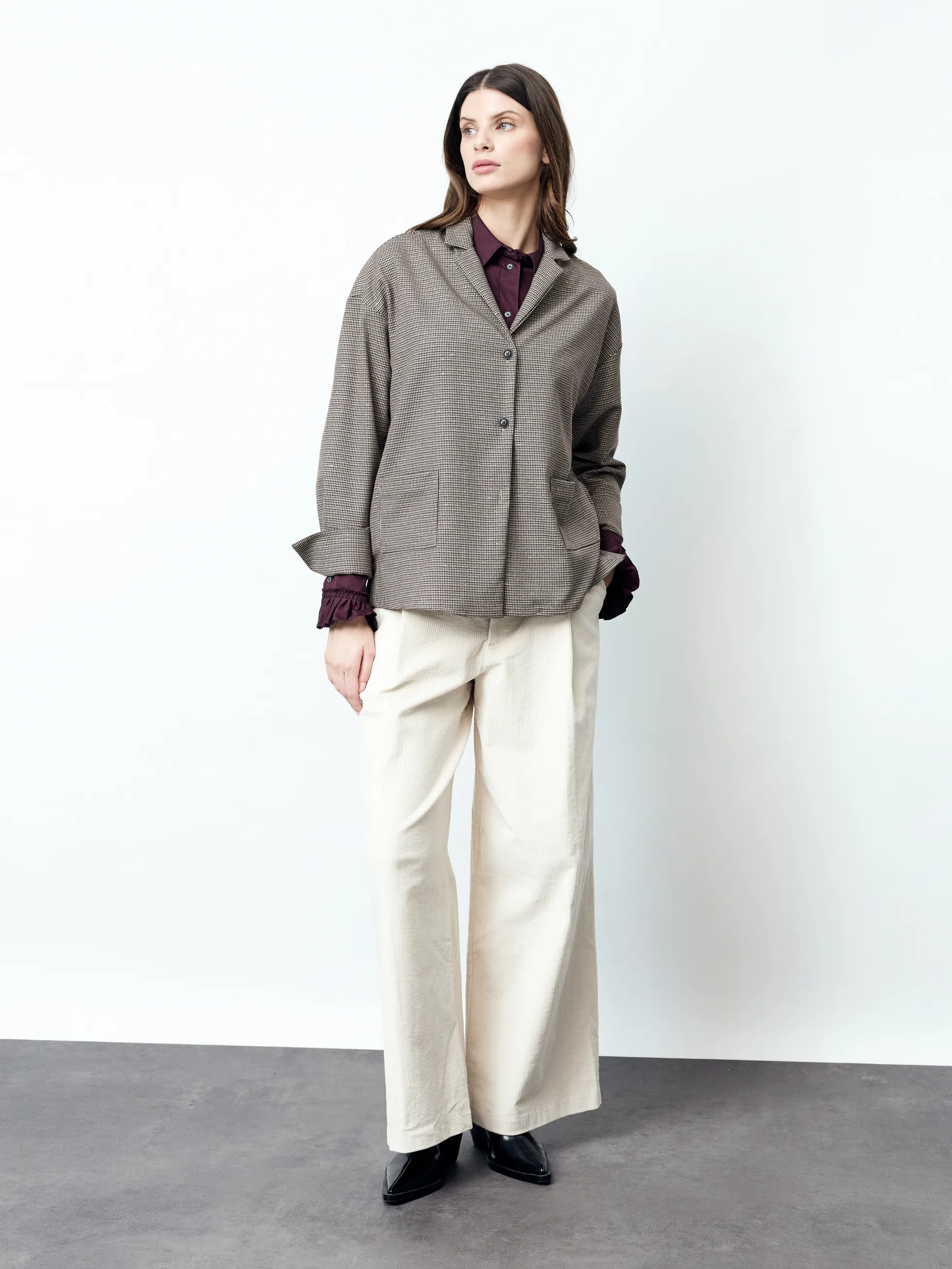 MILA - Langarm Damenbluse,gewebt