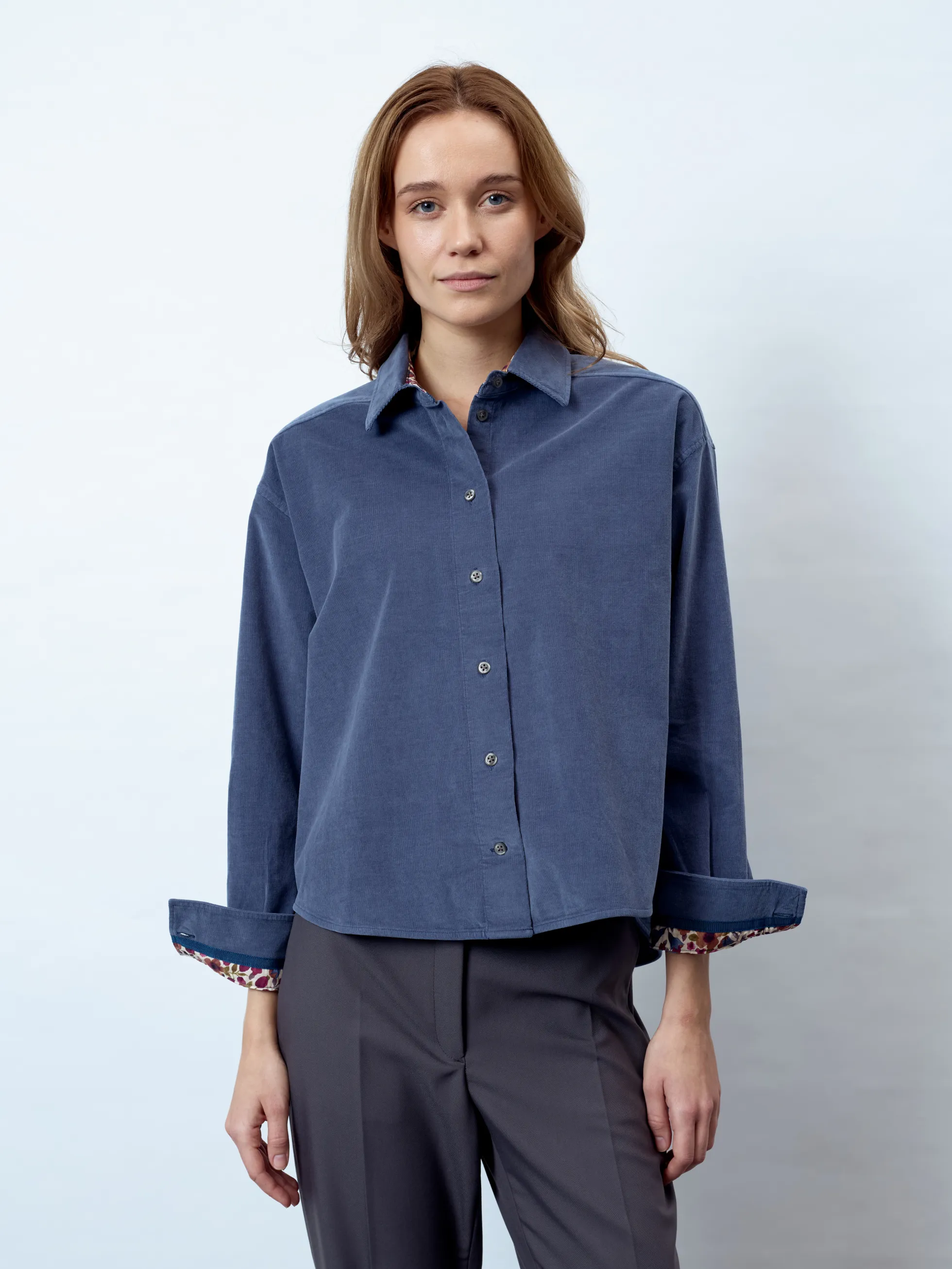 MILA - Langarm Damenbluse,gewebt