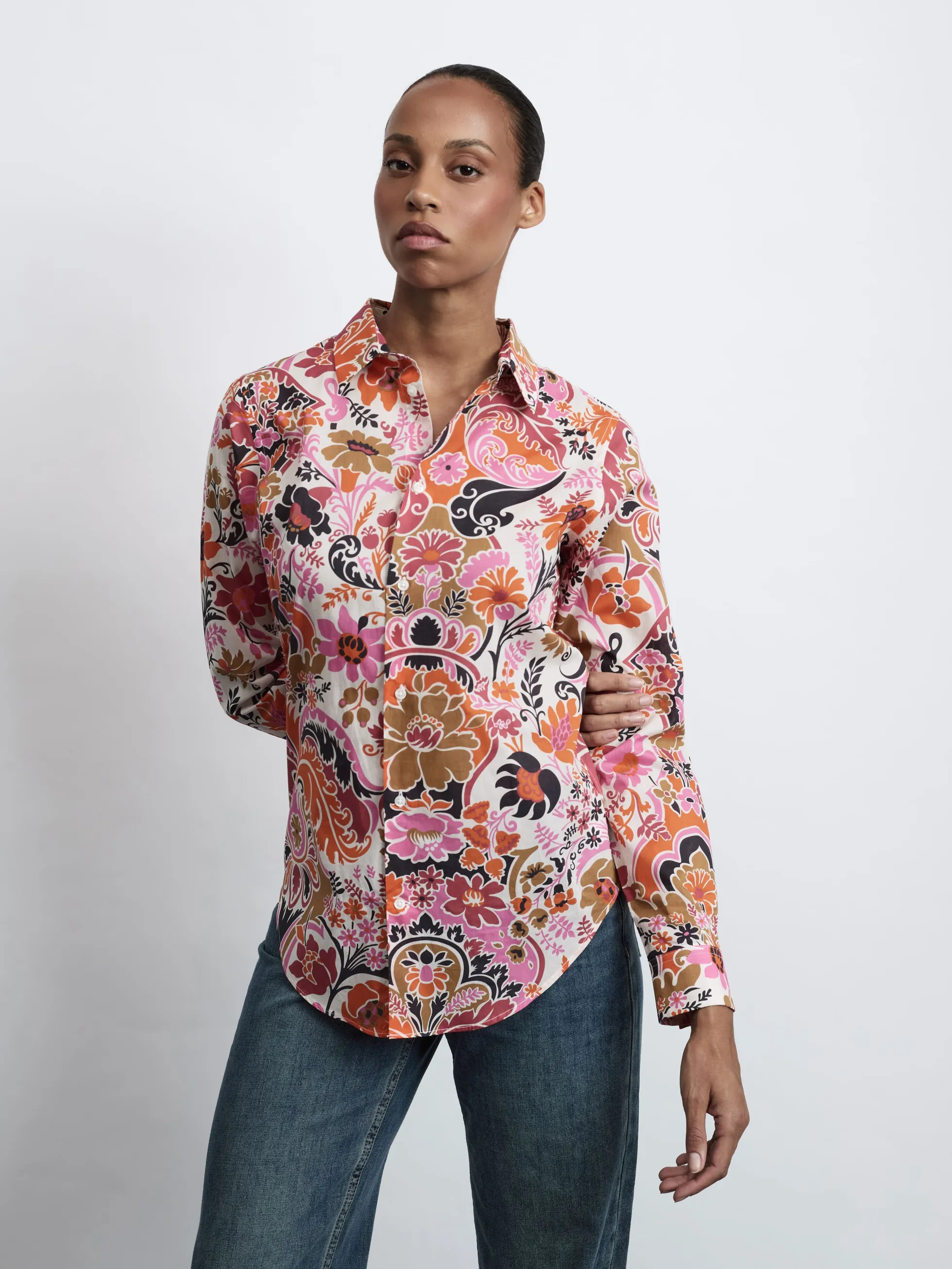 ADRIANA 1/1-Arm Damenbluse, gewebt