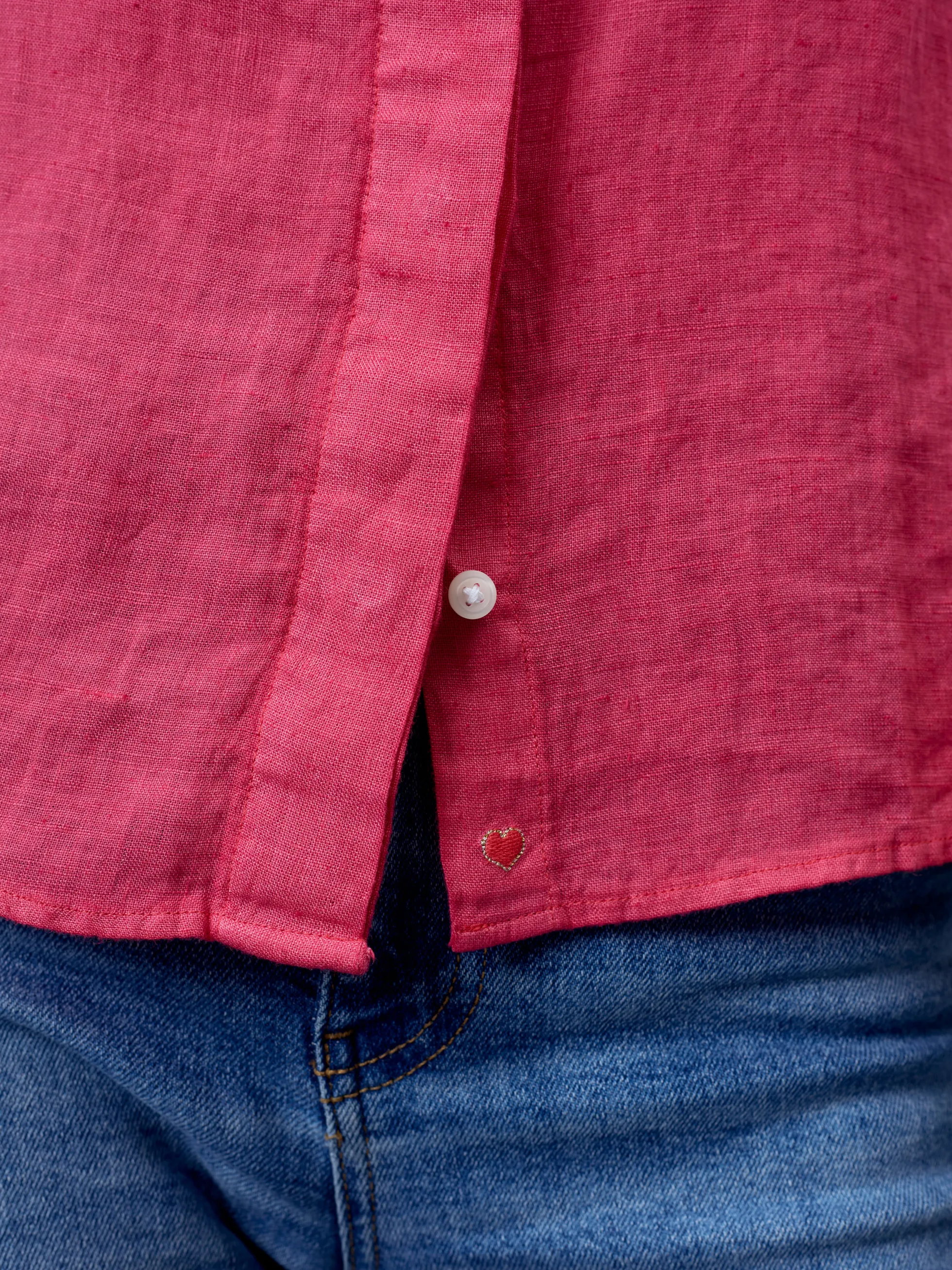 LEANDRA - 3/4-Arm Damenbluse, gewebt