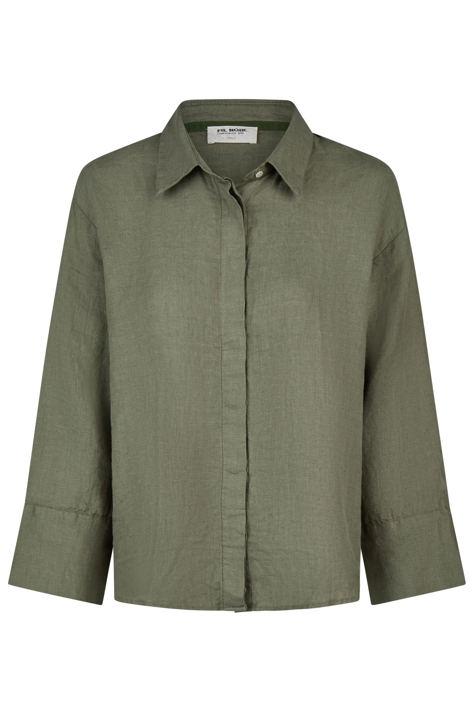 LEANDRA - 3/4-Arm Damenbluse, gewebt