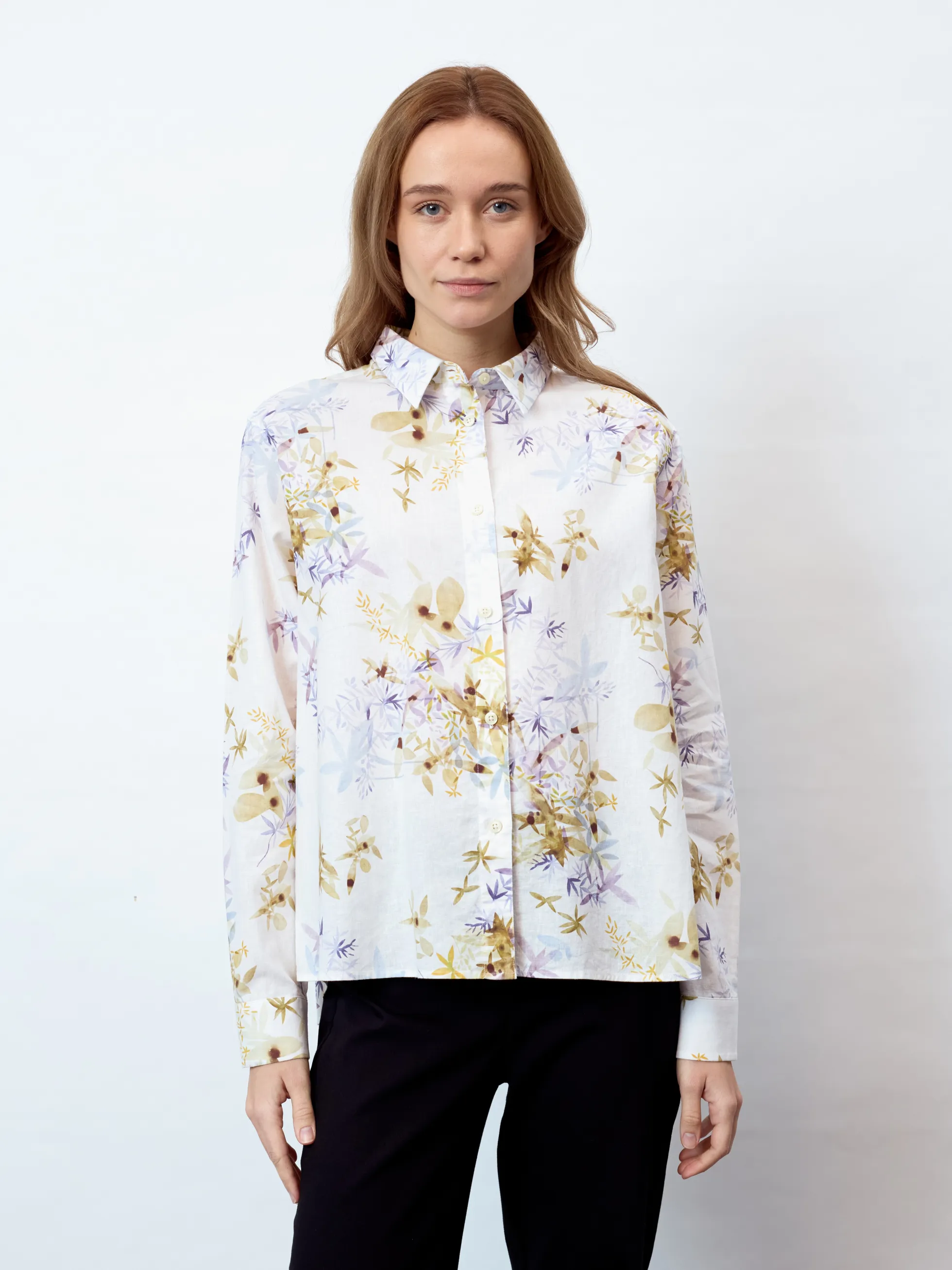 LAURA - Langarm Damenbluse, gewebt