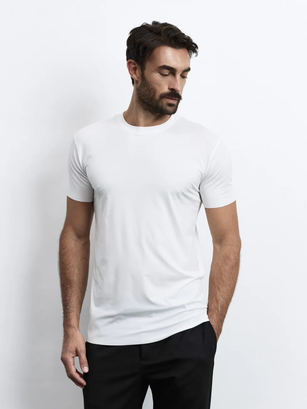 MONEGLIA - NOS, Kurzarm Herren T-Shirt, Rundhals, gestrickt