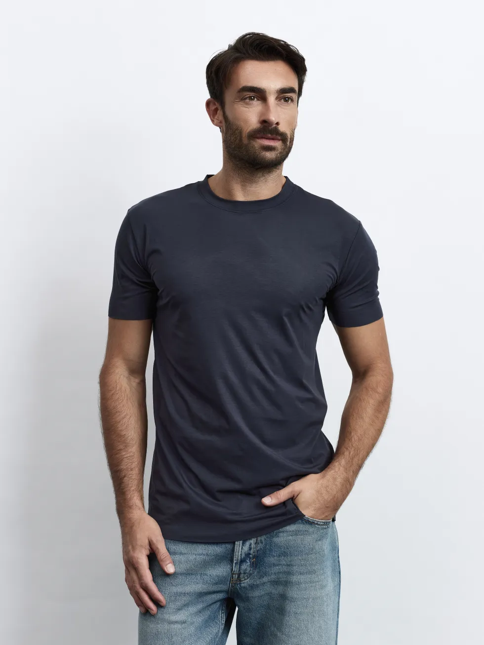 MONEGLIA - NOS, Kurzarm Herren T-Shirt, Rundhals, gestrickt