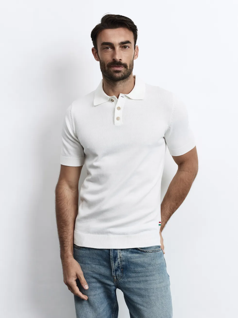 BENEDICT - Kurzarm Herren Poloshirt, gestrickt