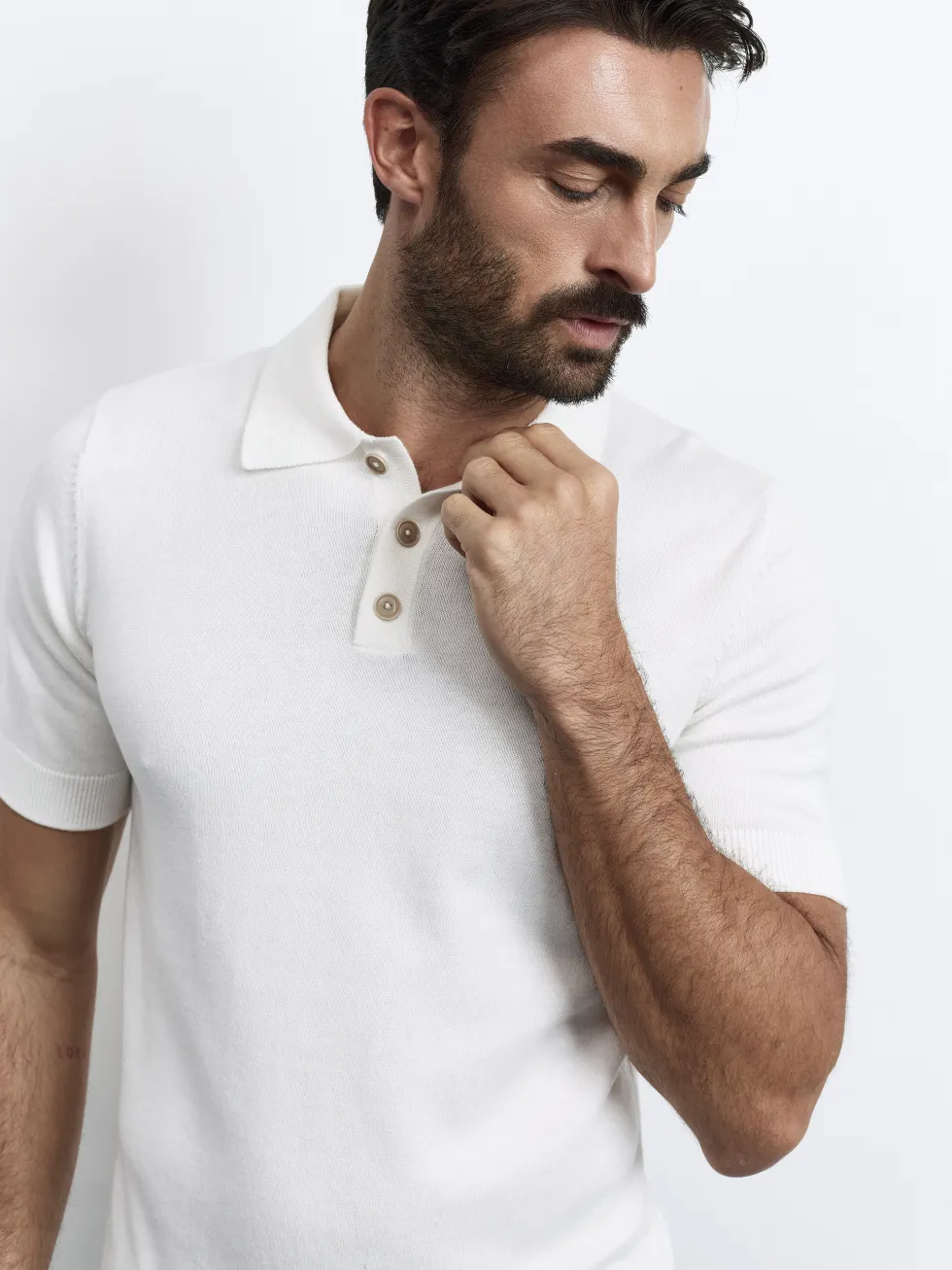 BENEDICT - Kurzarm Herren Poloshirt, gestrickt