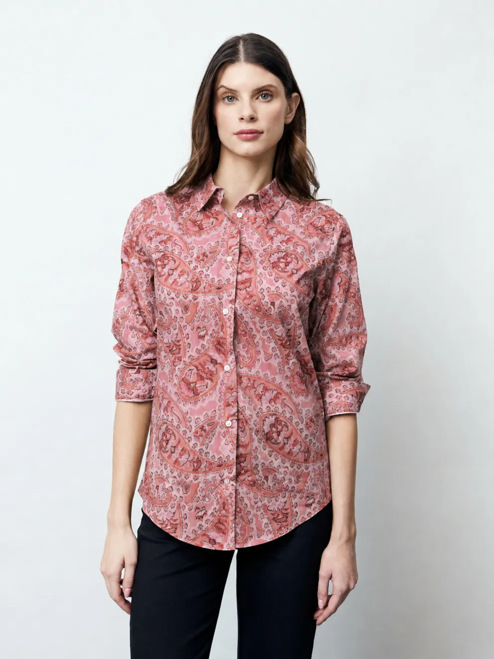 ADRIANA - Langarm Damenbluse, gewebt